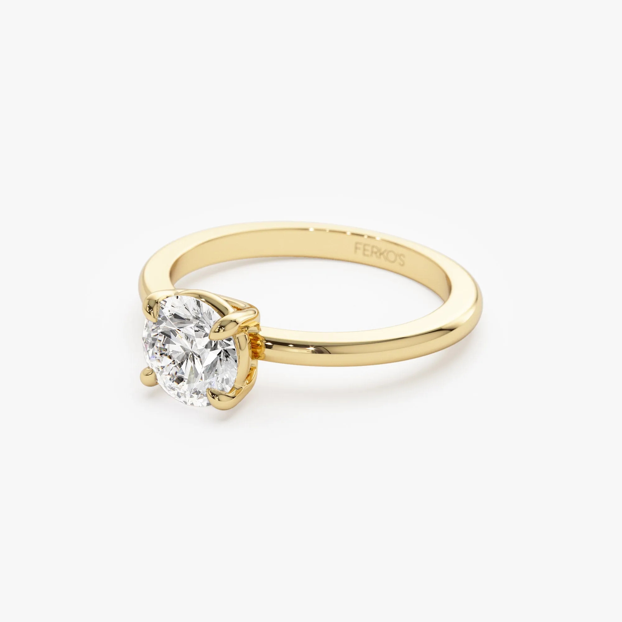 1.00 ctw 14k 4 Prong Basket Setting Round Lab Grown Diamond Engagement Ring - Kate