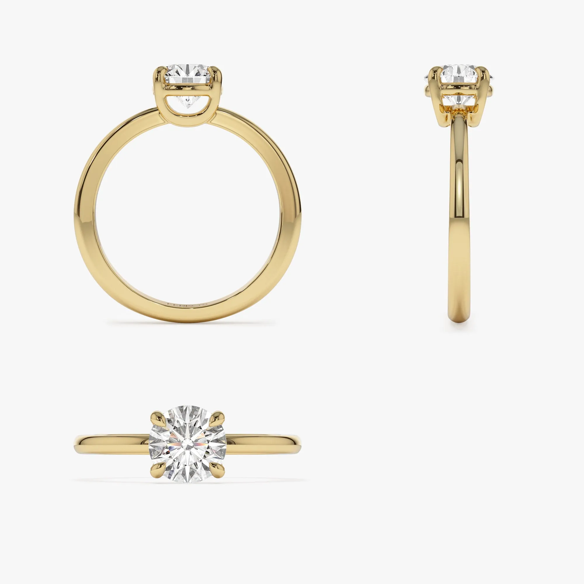 1.00 ctw 14k 4 Prong Basket Setting Round Lab Grown Diamond Engagement Ring - Kate