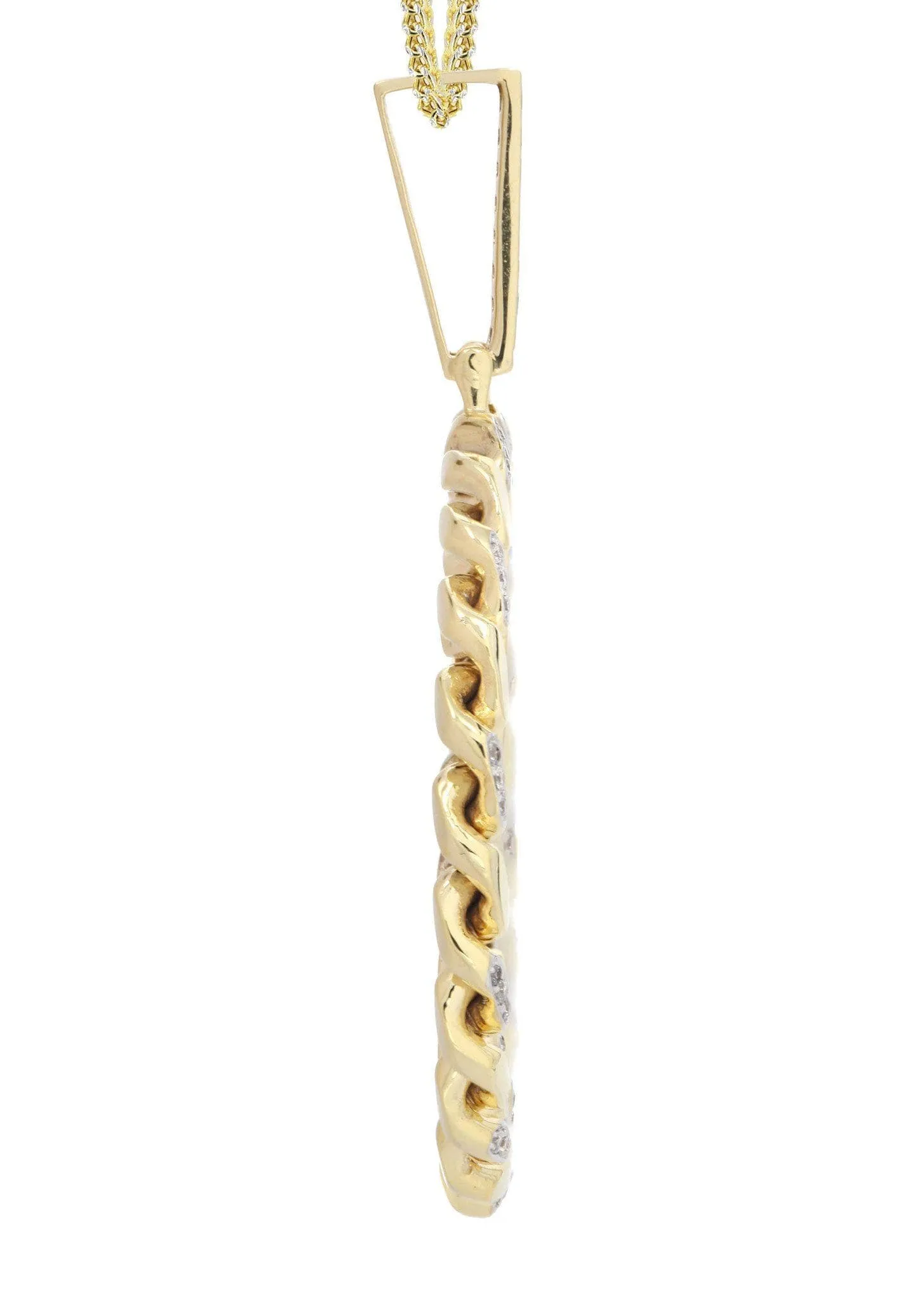 10K Yellow Gold Jesus Head Diamond Necklace | 1.8 Carats