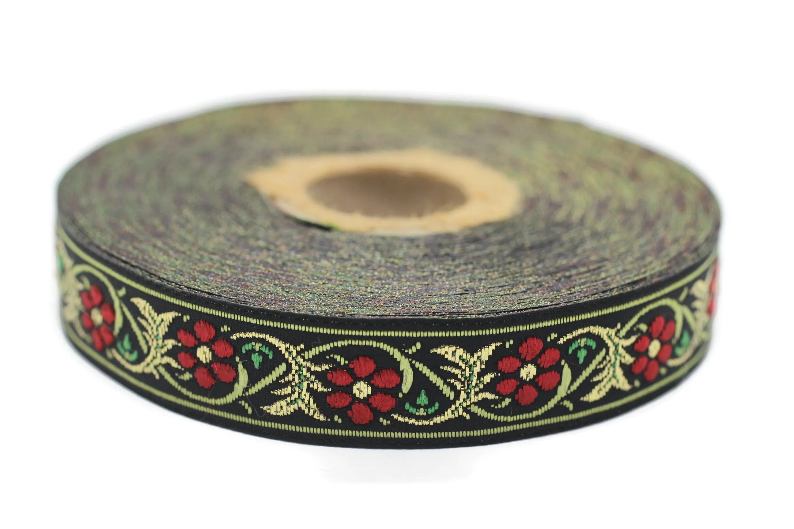16 mm Bavarian Spring Time Floral Jacquard trim (0.62 inches), floral ribbon, Tapes, Band, Jacquard ribbons, Ruban, fabric trim, 16904
