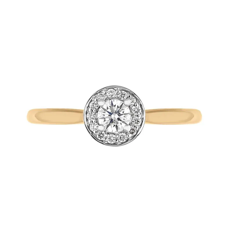 18ct Rose Gold Diamond Round Halo Ring