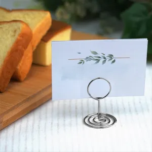 20pcs Mini Place Card Holders, Cute Table Number Holders, Classy Table Card Holder Table Picture Stands, Elegant Wire Photo Holder Menu Memo Clips, Idea for Wedding, Anniversary PartySilver