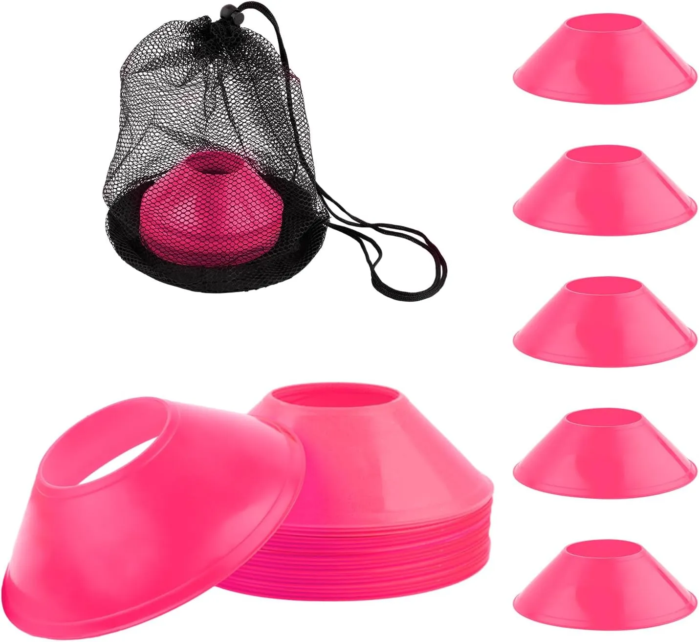 25pcs Soccer Cones for Training, Mini Football Practice Cones with Mesh Bag Flexible Agility Cones Field Markers Small Disc Cones for Football Soccer Basketball Sports Training Drills Equipment