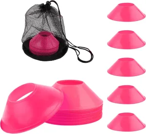 25pcs Soccer Cones for Training, Mini Football Practice Cones with Mesh Bag Flexible Agility Cones Field Markers Small Disc Cones for Football Soccer Basketball Sports Training Drills Equipment