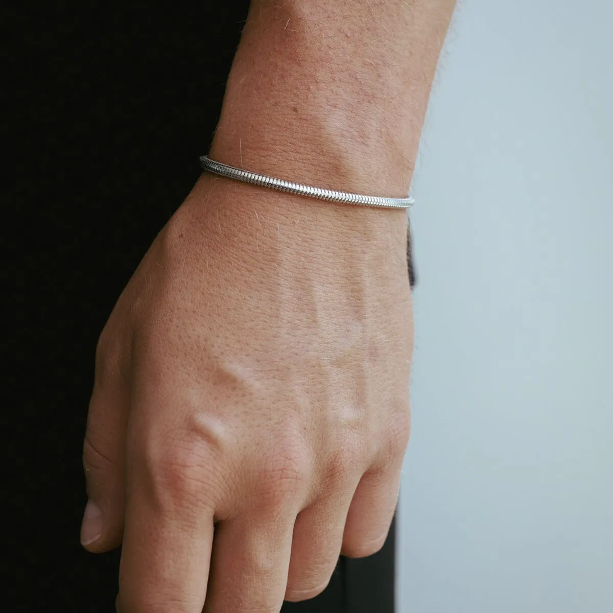 3.5MM Solid 925 Sterling Silver Italian Round Snake Chain Bracelet Made in Italy