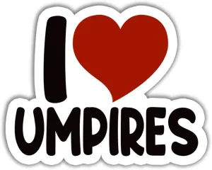 (3in - 3Pcs) I Love Umpires Sticker Baseball Softball Stickers Meme Funny Baseball Softball Player Coach Gift Decoration Helmet Planner Laptop Tablet Vehicles