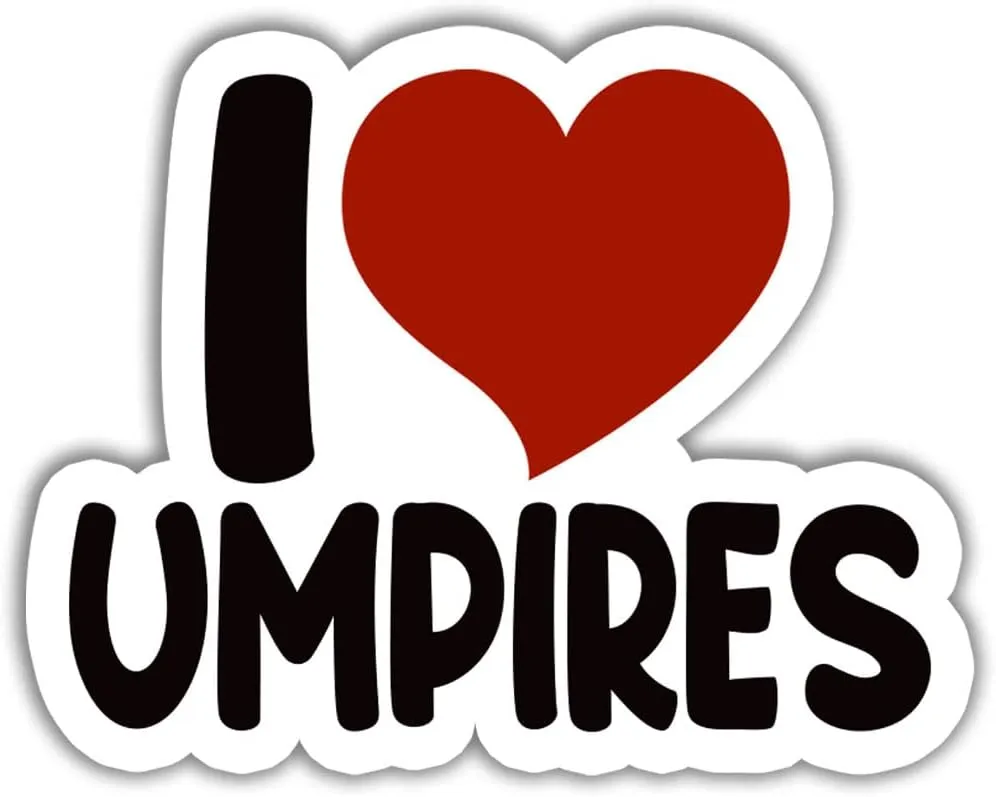 (3in - 3Pcs) I Love Umpires Sticker Baseball Softball Stickers Meme Funny Baseball Softball Player Coach Gift Decoration Helmet Planner Laptop Tablet Vehicles
