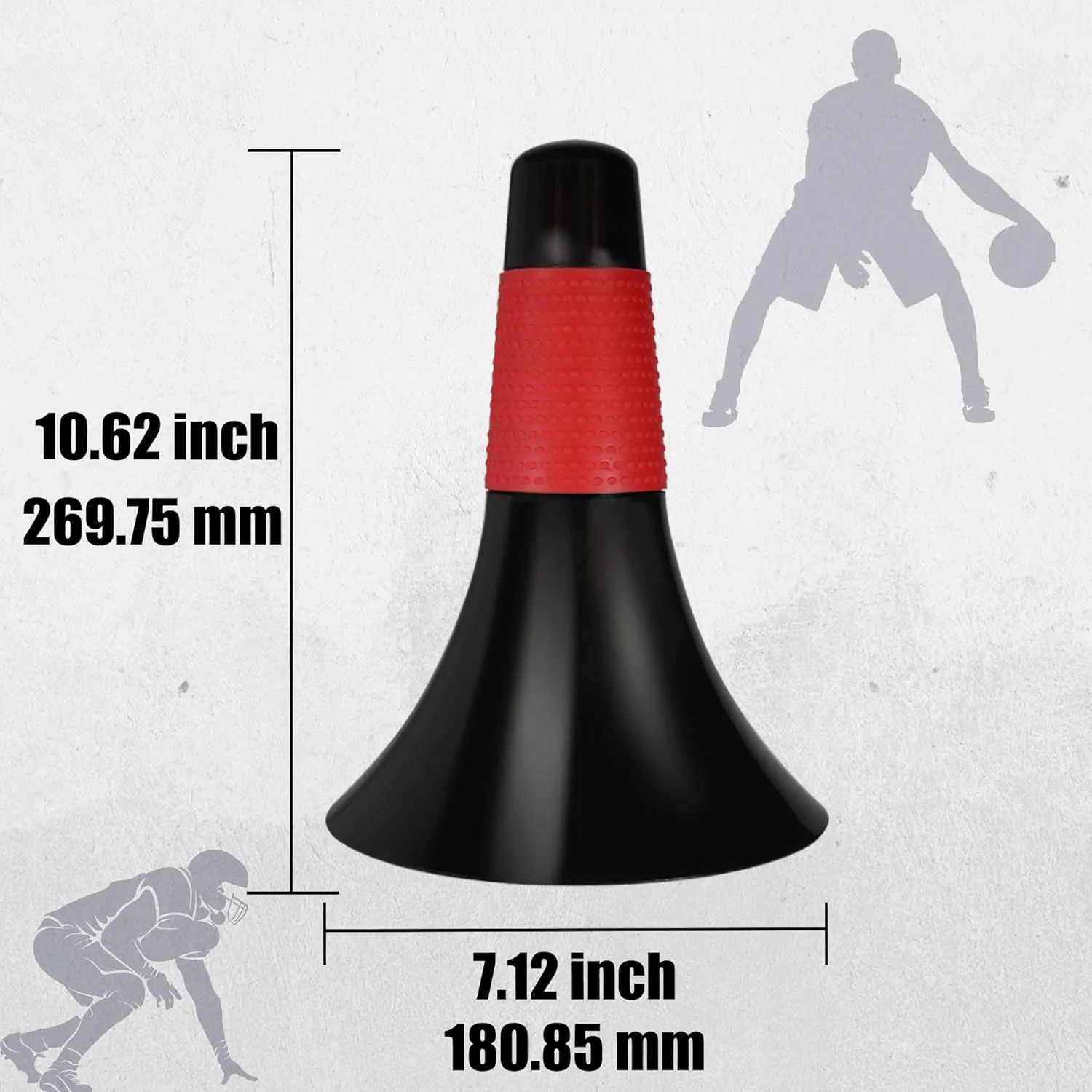 6 Sets Sport Cones 9 Inches Marker Cones with Grip Agility Training Sports Cone for Soccer Basketball Football Drills Training, Indoor Outdoor Activity or Events