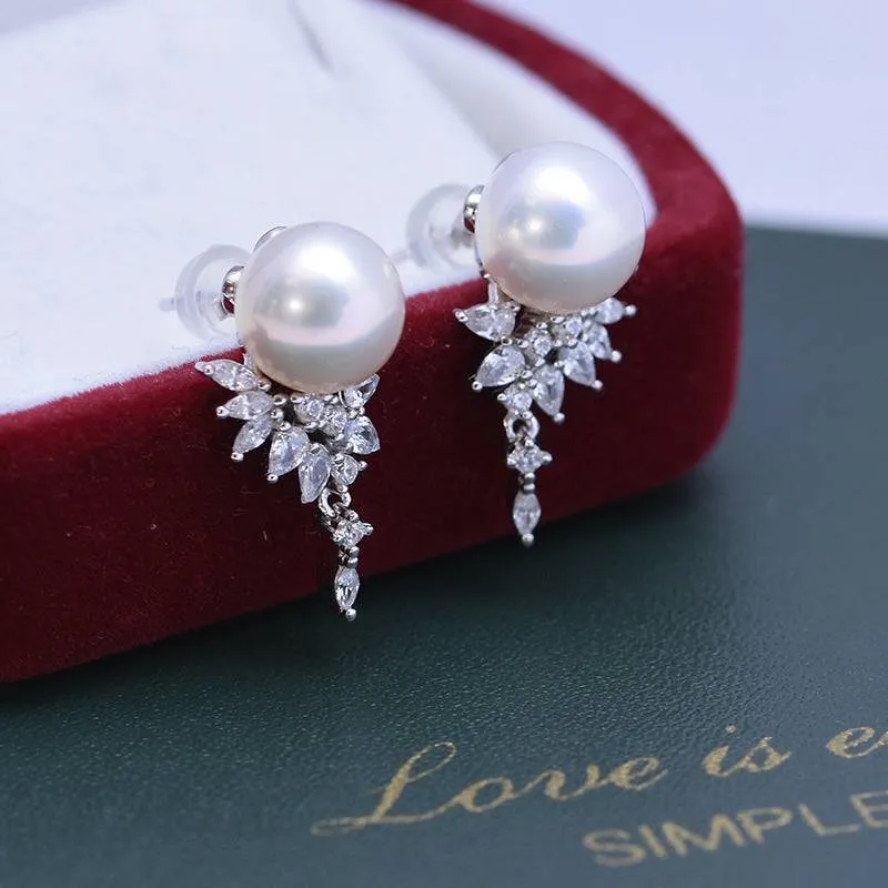 9-10mm Freshwater Pearl & Sasha Drop Earrings