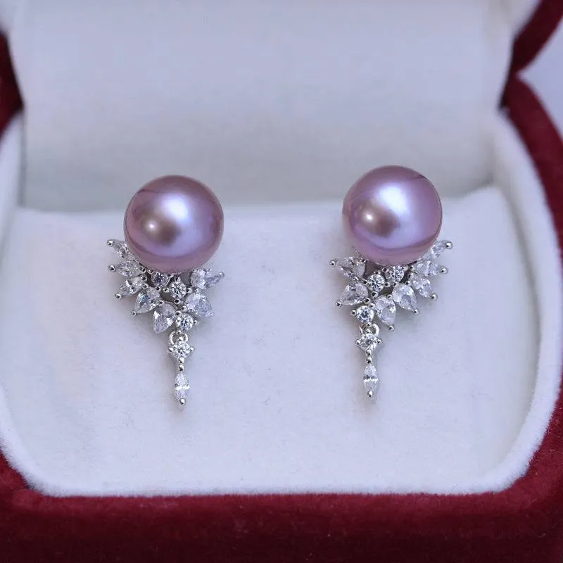 9-10mm Freshwater Pearl & Sasha Drop Earrings