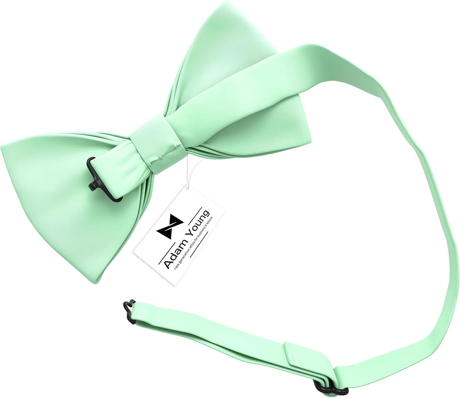 Adam Young Men's Bow Ties with Handkerchief Pre-Tied Style Formal Satin Classic Bowtie for Tuxedo Faux Silk