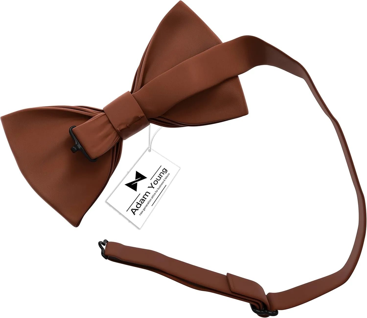 Adam Young Men's Bow Ties with Handkerchief Pre-Tied Style Formal Satin Classic Bowtie for Tuxedo Faux Silk