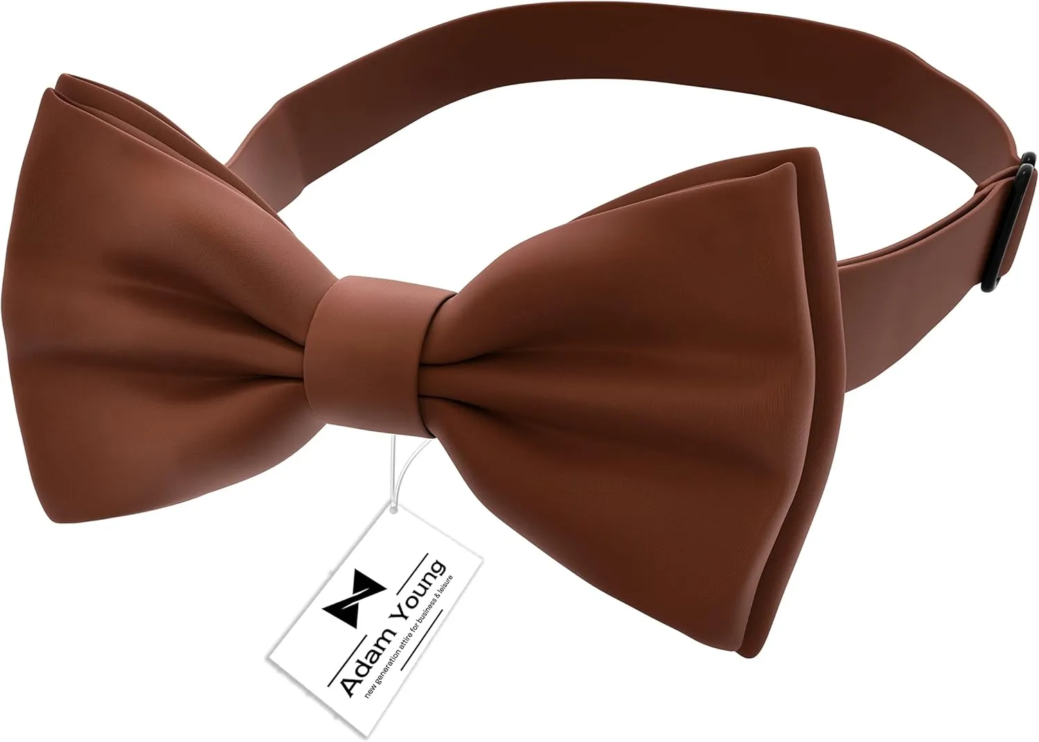 Adam Young Men's Bow Ties with Handkerchief Pre-Tied Style Formal Satin Classic Bowtie for Tuxedo Faux Silk