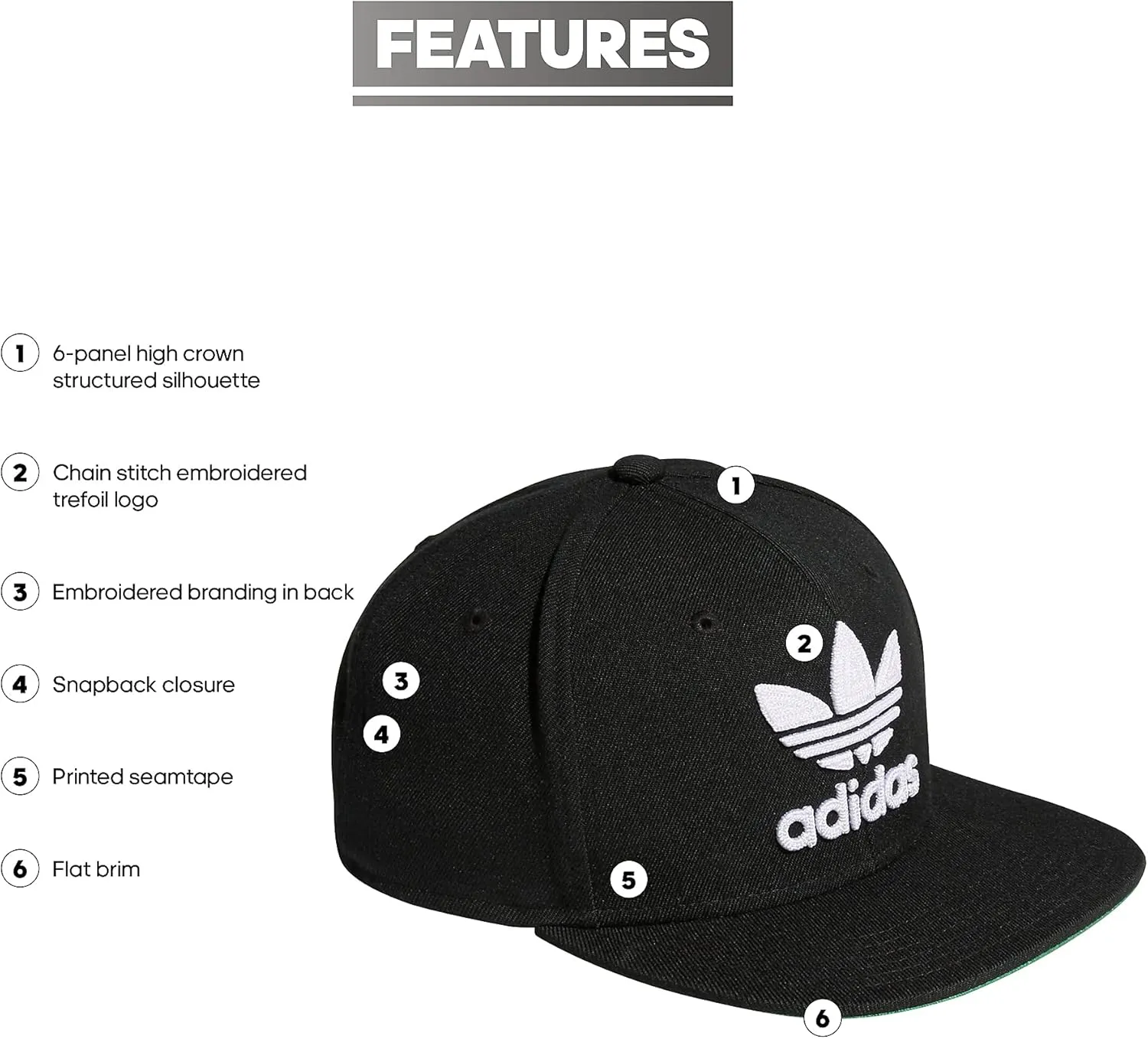 adidas Originals Men's Trefoil Chain Flatbrim Snapback Cap, One Size