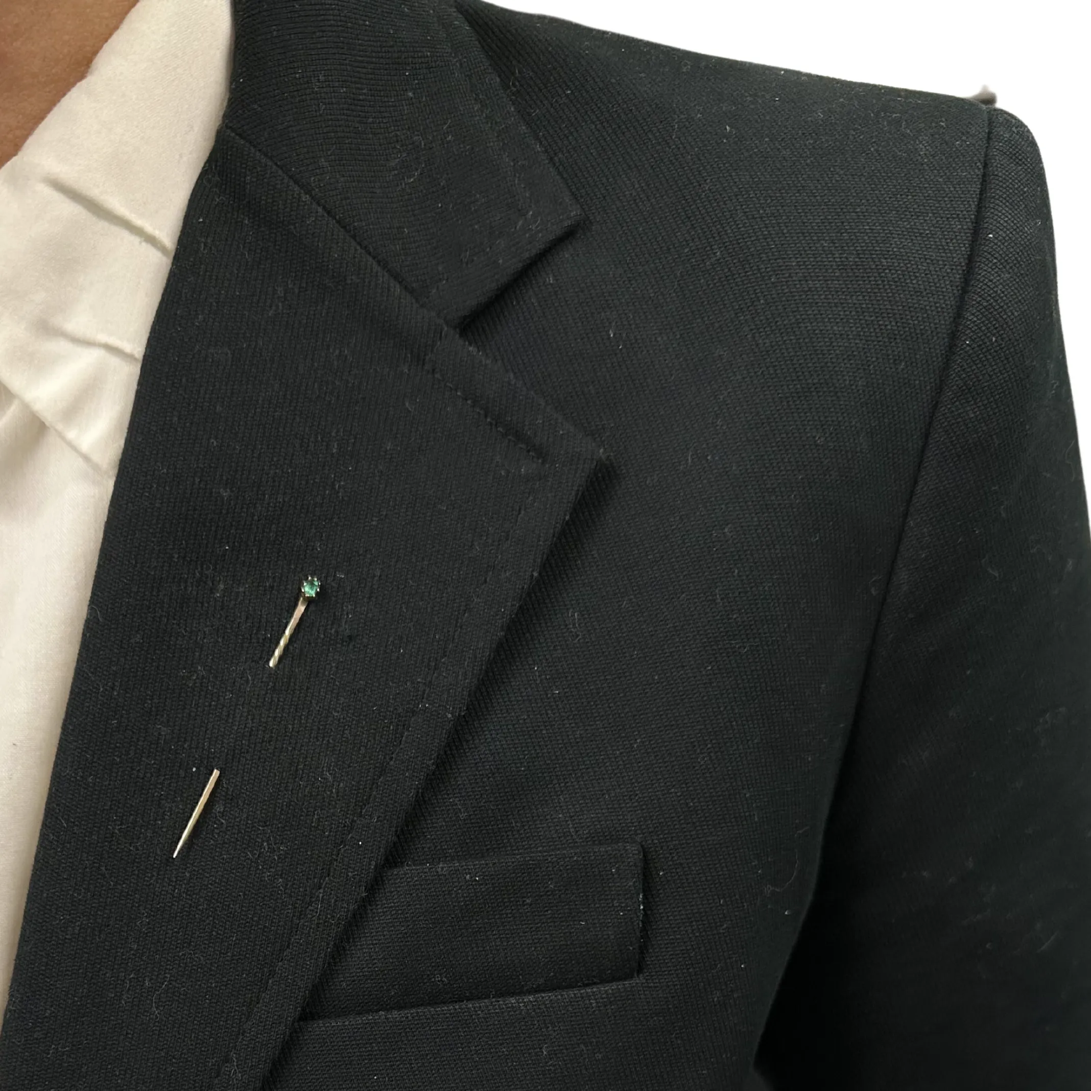 Antique 14K Yellow Gold Emerald Stickpin