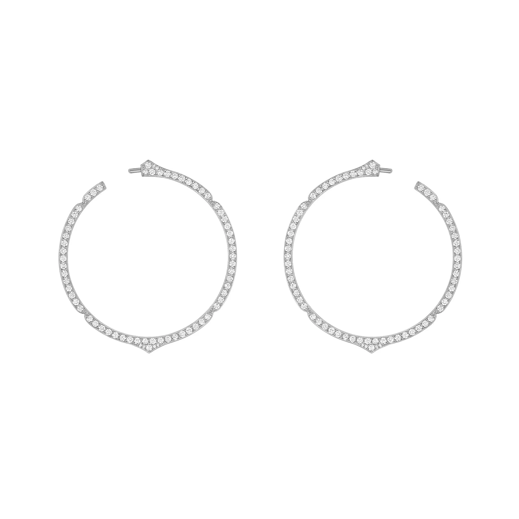 Aura - White Gold Diamond Hoops