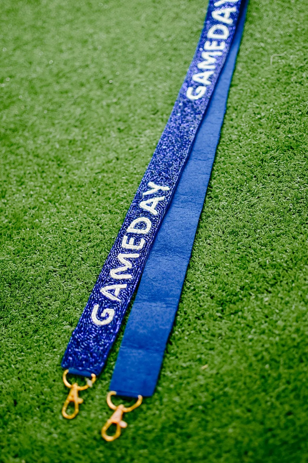 Blue Beaded Gameday Bag Strap