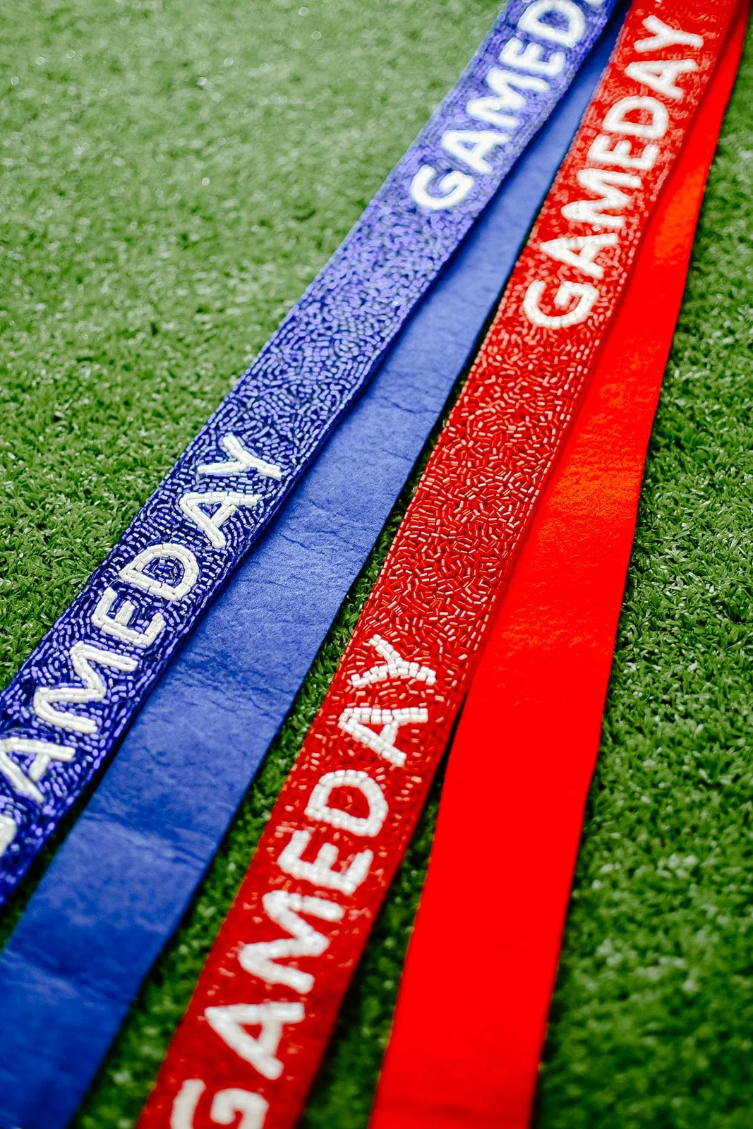 Blue Beaded Gameday Bag Strap