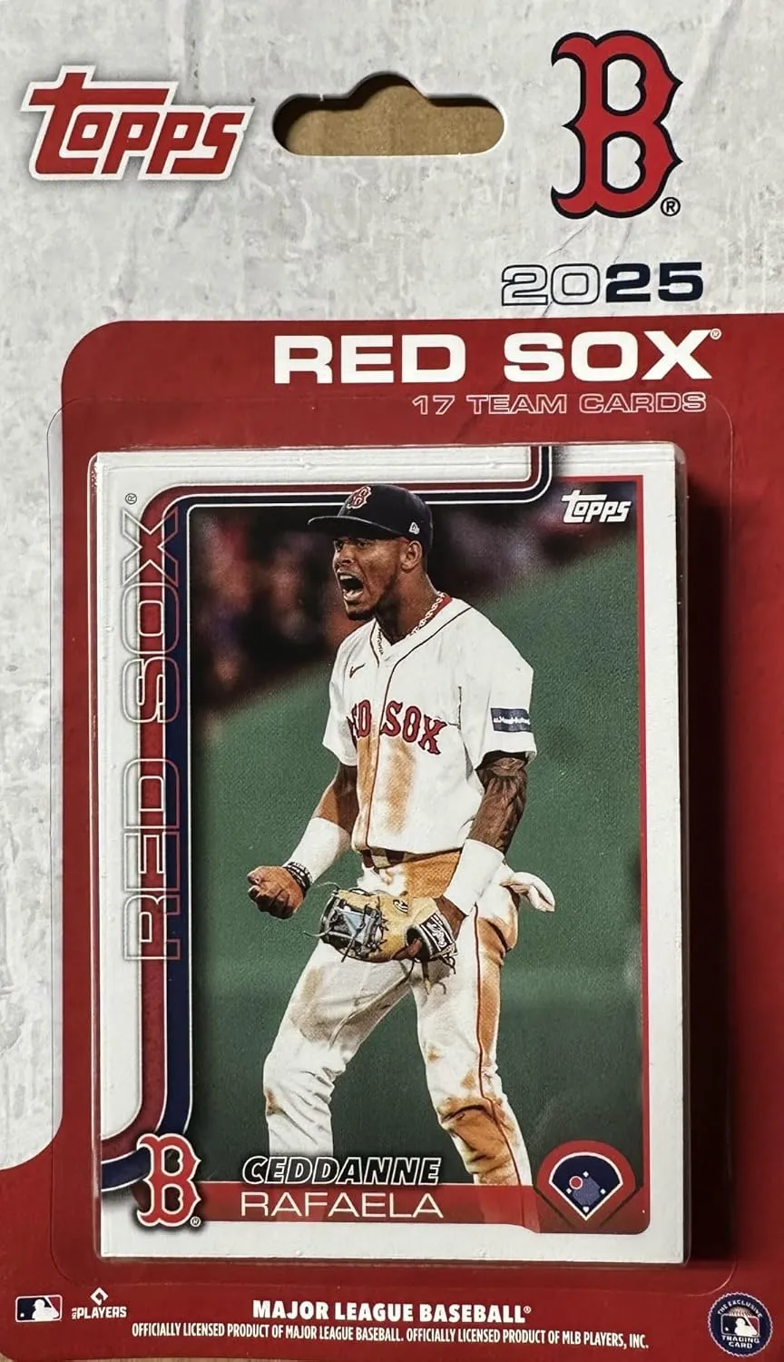 Boston Red Sox 2025 Topps Factory Sealed 17 Card Team Set Featuring Rafael Devers, Jarren Duran and Trevor Story with Rookie Cards of Richard Fitts and Nick Sogard Plus