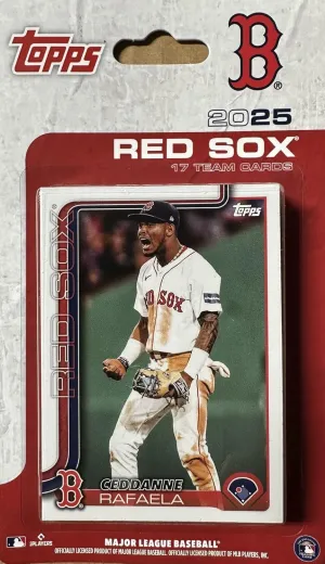 Boston Red Sox 2025 Topps Factory Sealed 17 Card Team Set Featuring Rafael Devers, Jarren Duran and Trevor Story with Rookie Cards of Richard Fitts and Nick Sogard Plus