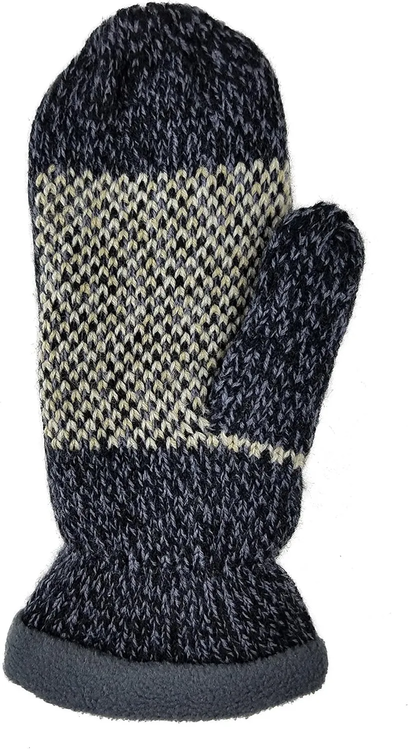 BRUCERIVER Women Snowflake Knit Mittens with Warm Thinsulate Fleece Lining