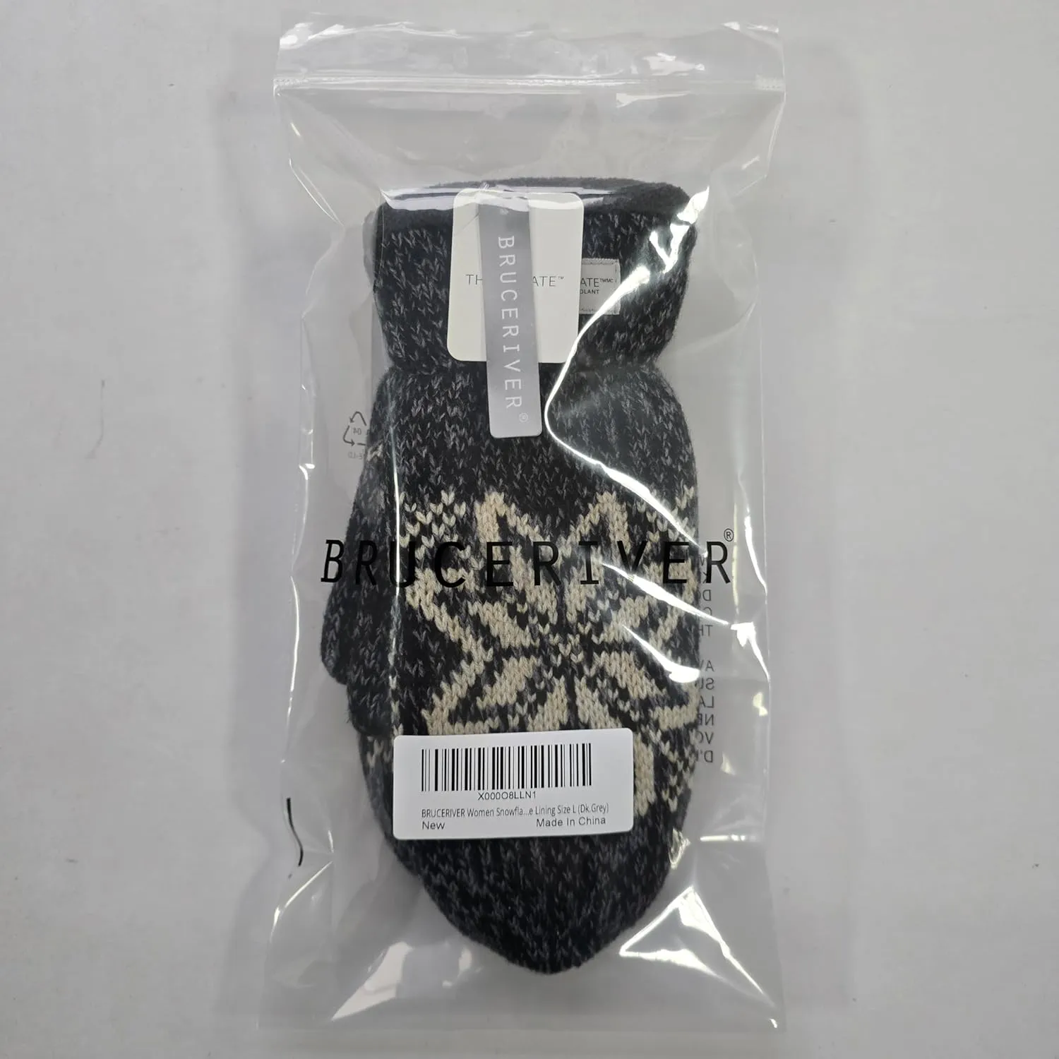 BRUCERIVER Women Snowflake Knit Mittens with Warm Thinsulate Fleece Lining