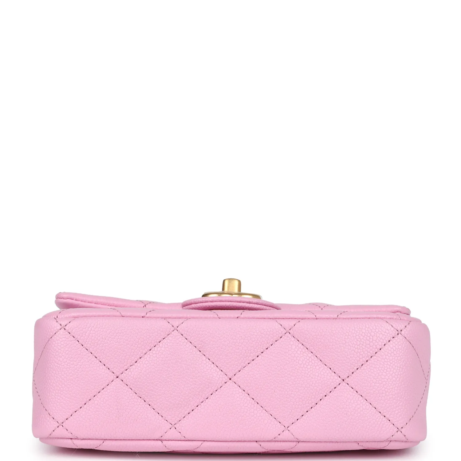 Chanel Pink Caviar Mini Sweetheart Crush Square Flap Bag with Aged Gold Hardware
