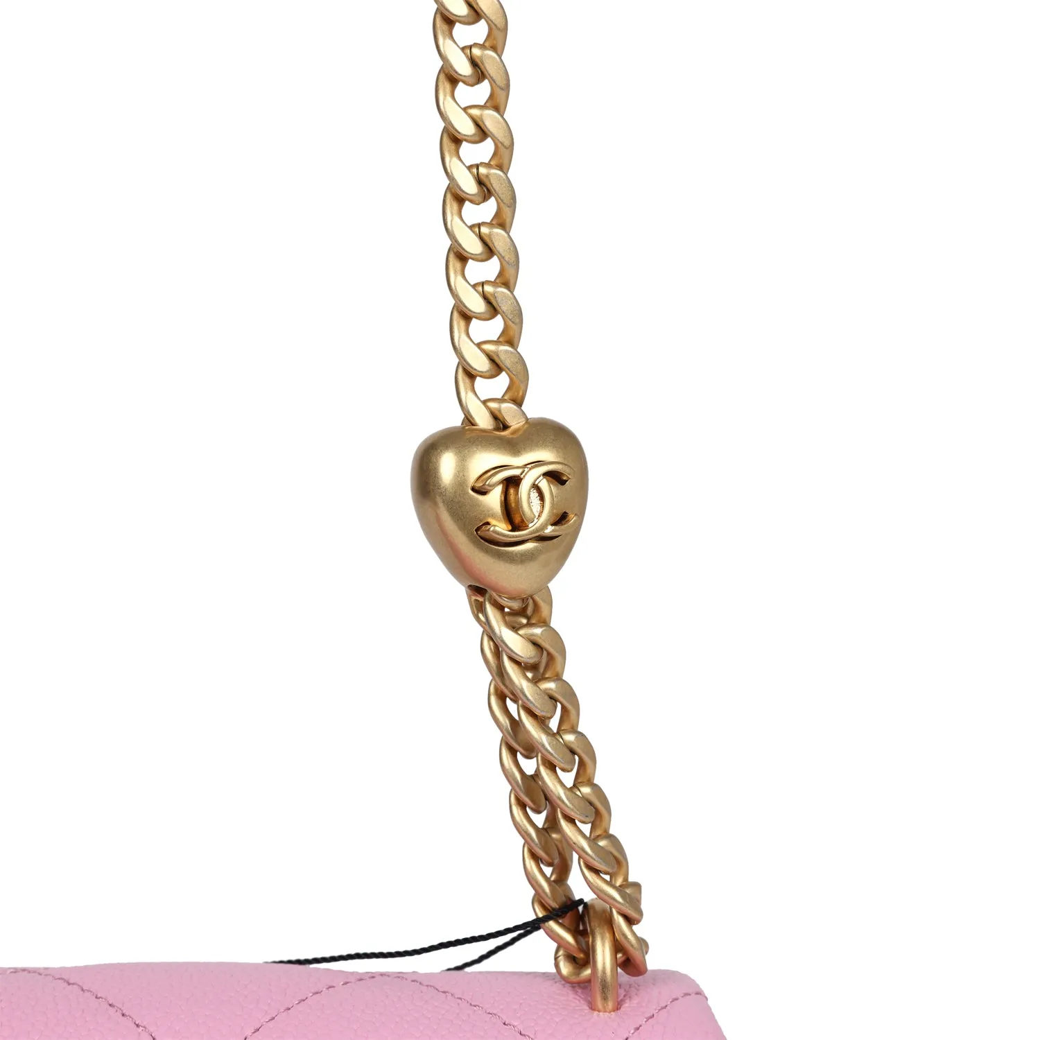 Chanel Pink Caviar Mini Sweetheart Crush Square Flap Bag with Aged Gold Hardware