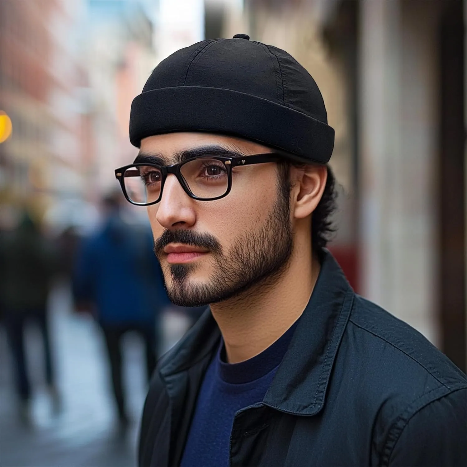 CLAPE Lightweight Breathable Brimless Cap Street Casual Versatile Summer Quick Dry Docker Cap No Brim Sailor Cap Leon Cap