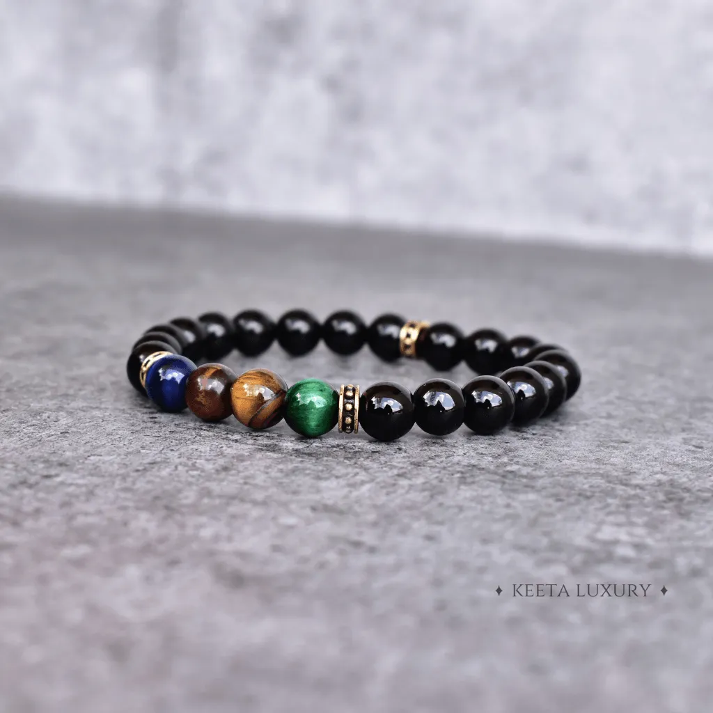 Colorist - Mix Tiger Eye and Onyx Bead Bracelet