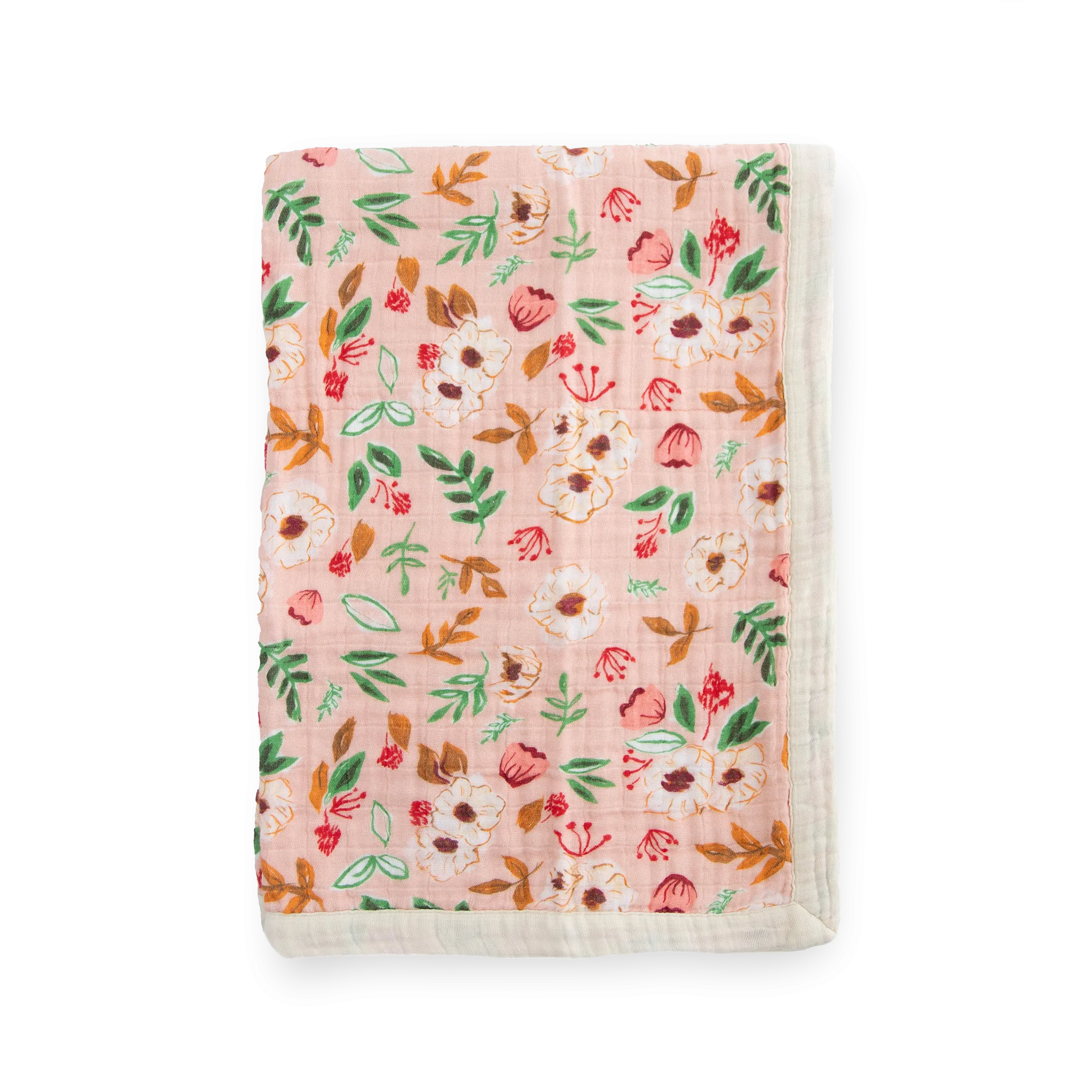 Cotton Muslin Baby Quilt - Vintage Floral