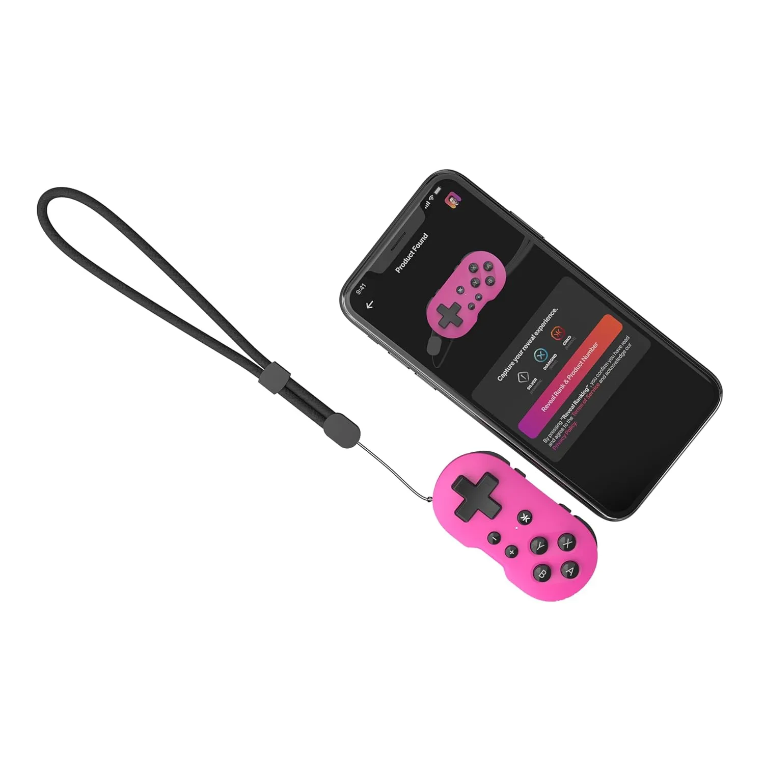 CRKD ATOM - Collectible Keychain Controller for Nintendo Switch, PC, Mac, Mobile and Smart TV (Hot Pink)