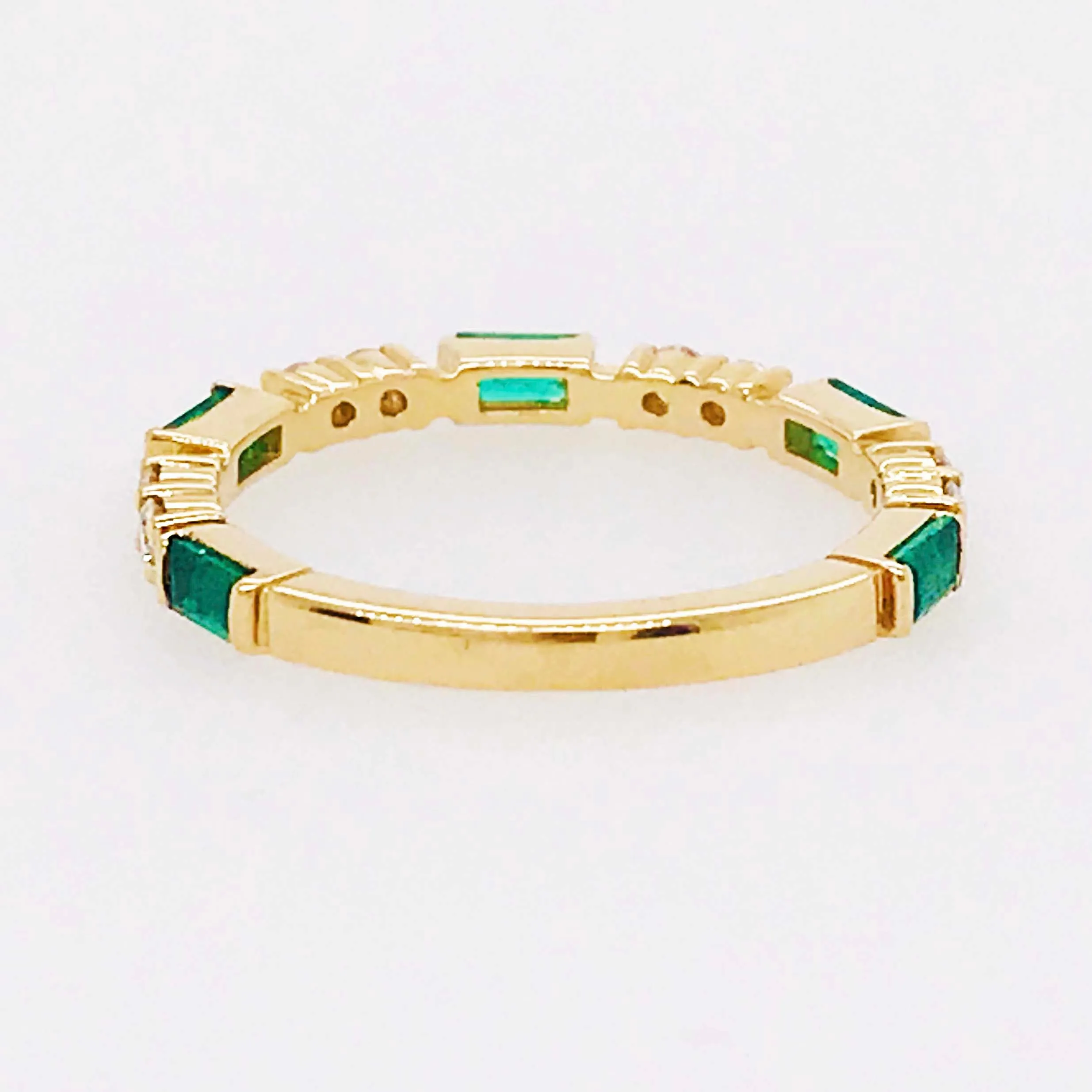 Diamond and Emerald Stackable Band