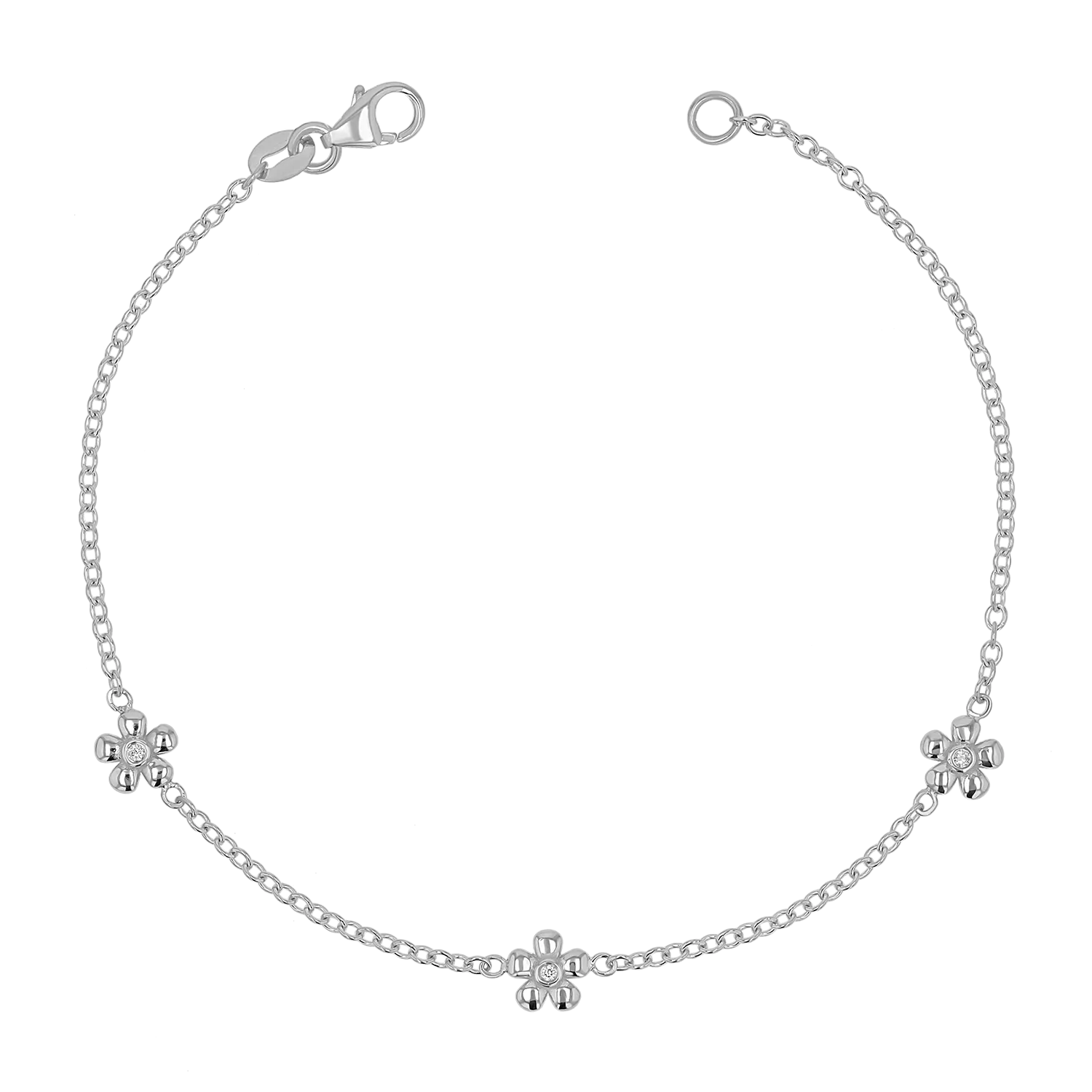 Diamond Flower Chain Bracelet