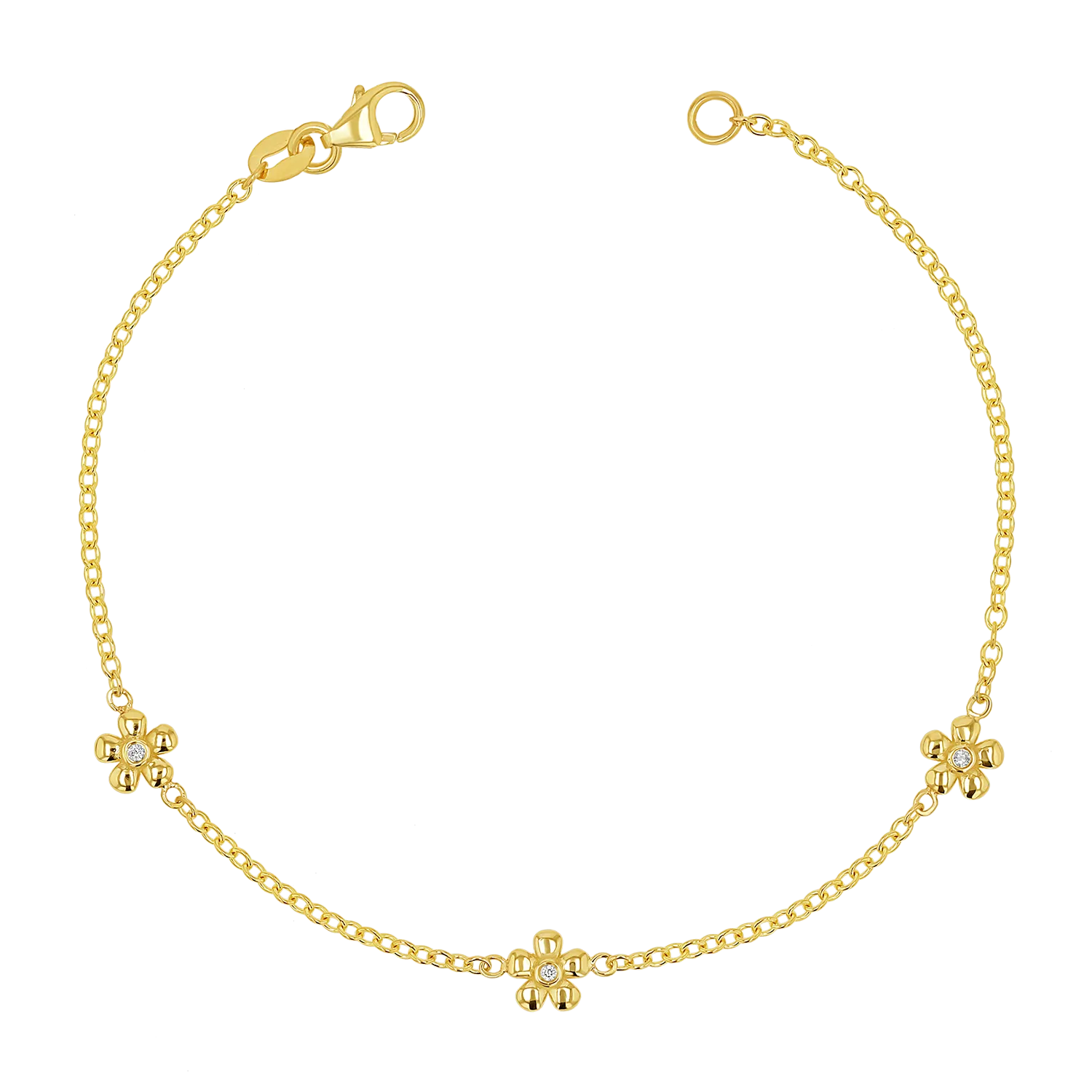 Diamond Flower Chain Bracelet