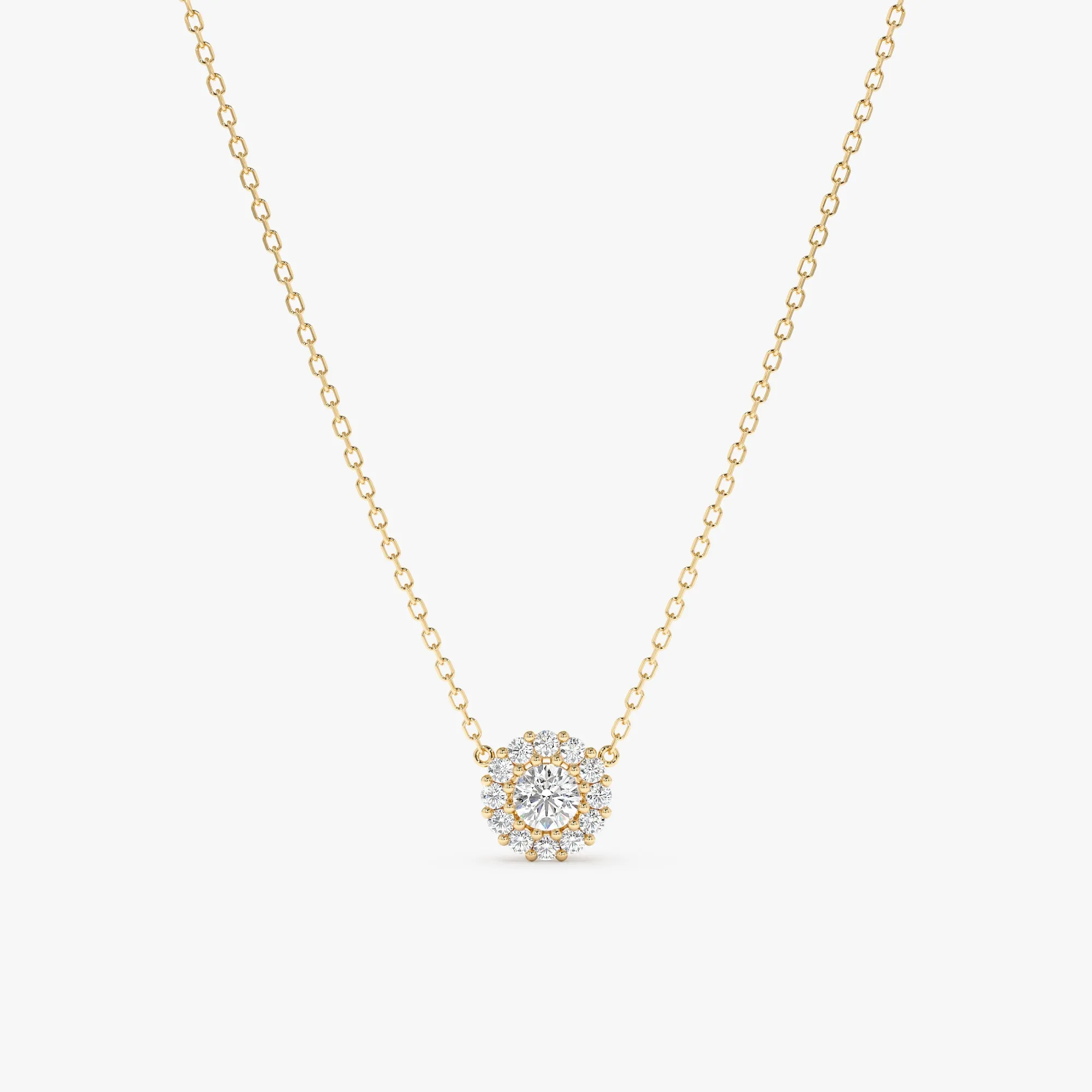 Diamond Halo Pendant Necklace, Accorsa
