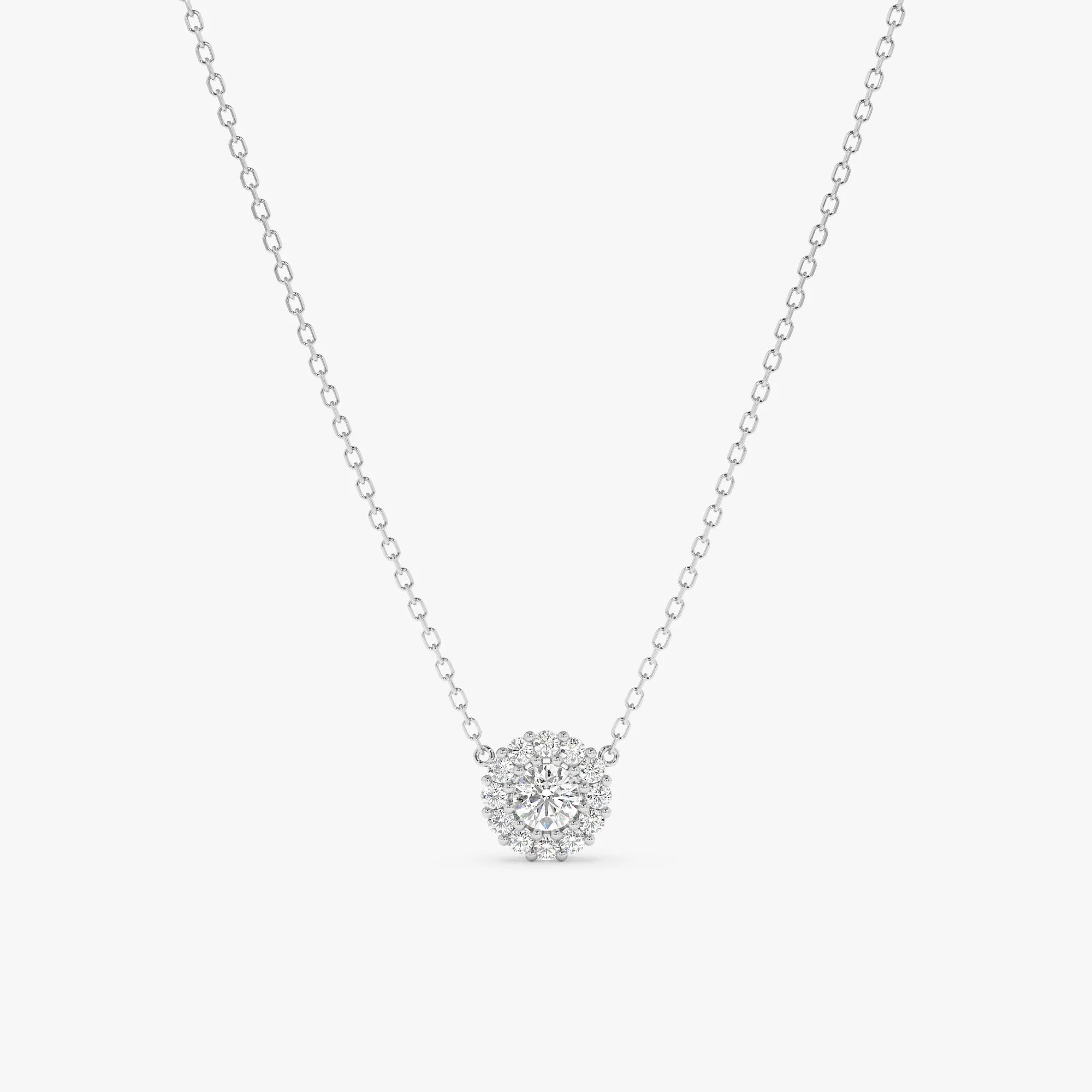 Diamond Halo Pendant Necklace, Accorsa