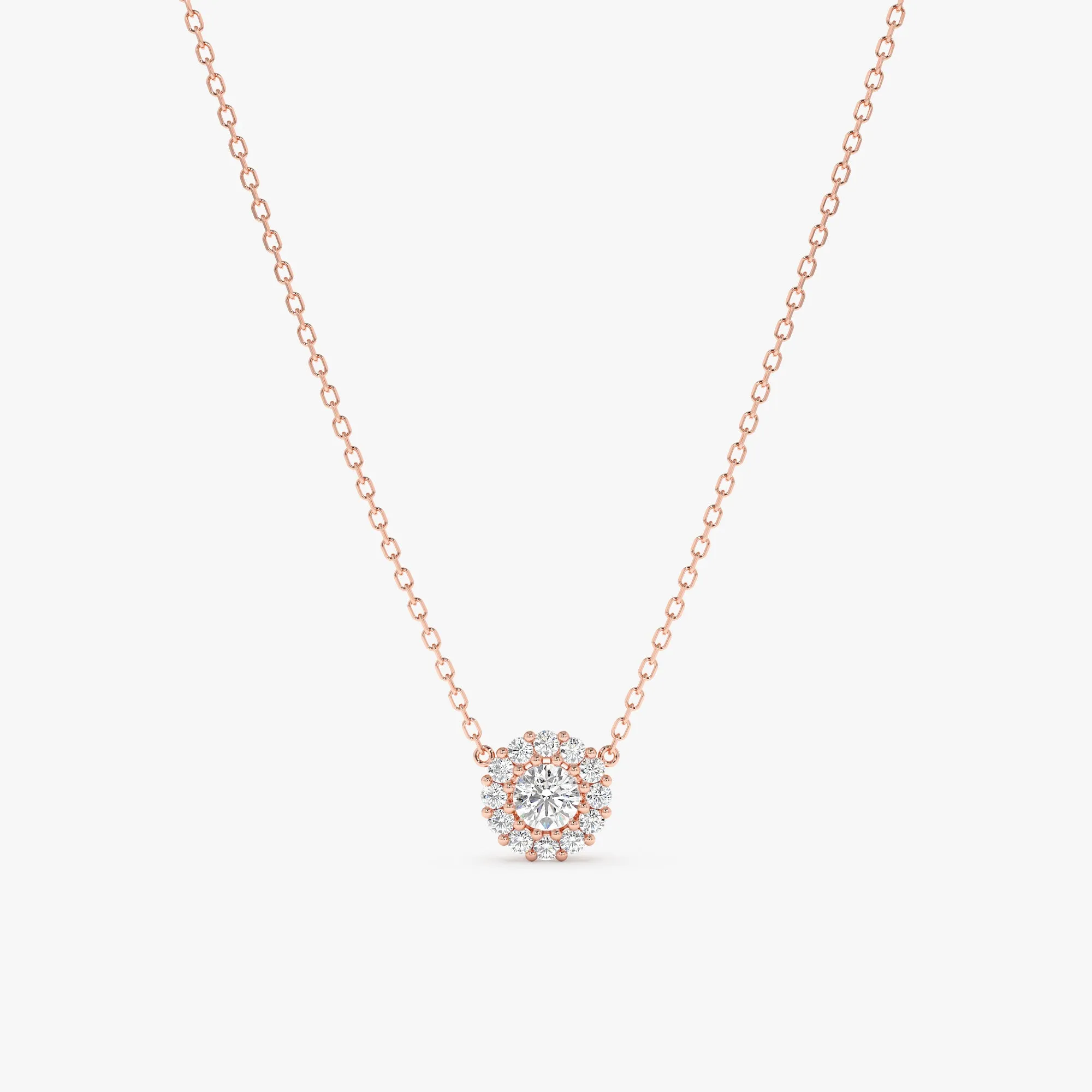 Diamond Halo Pendant Necklace, Accorsa