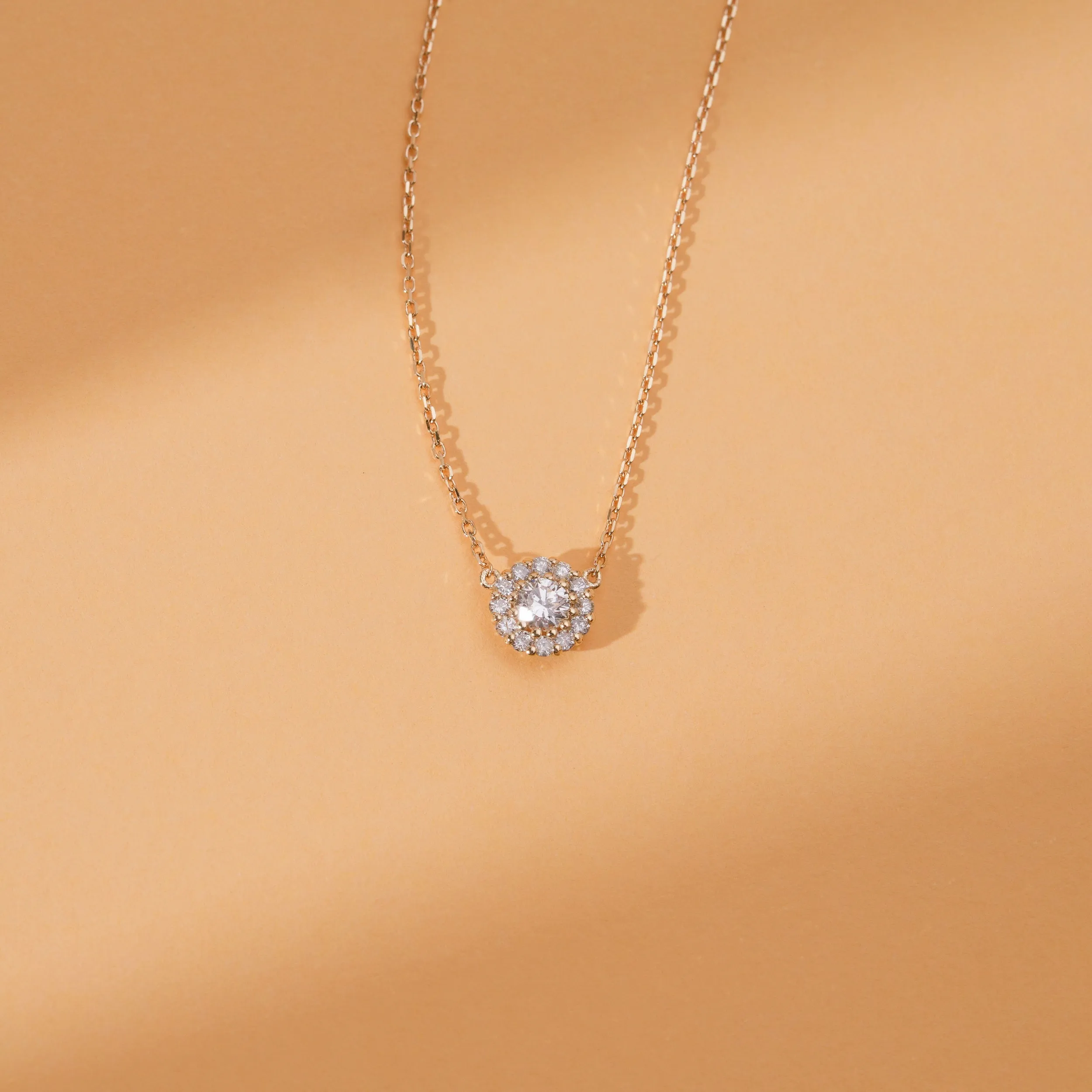 Diamond Halo Pendant Necklace, Accorsa