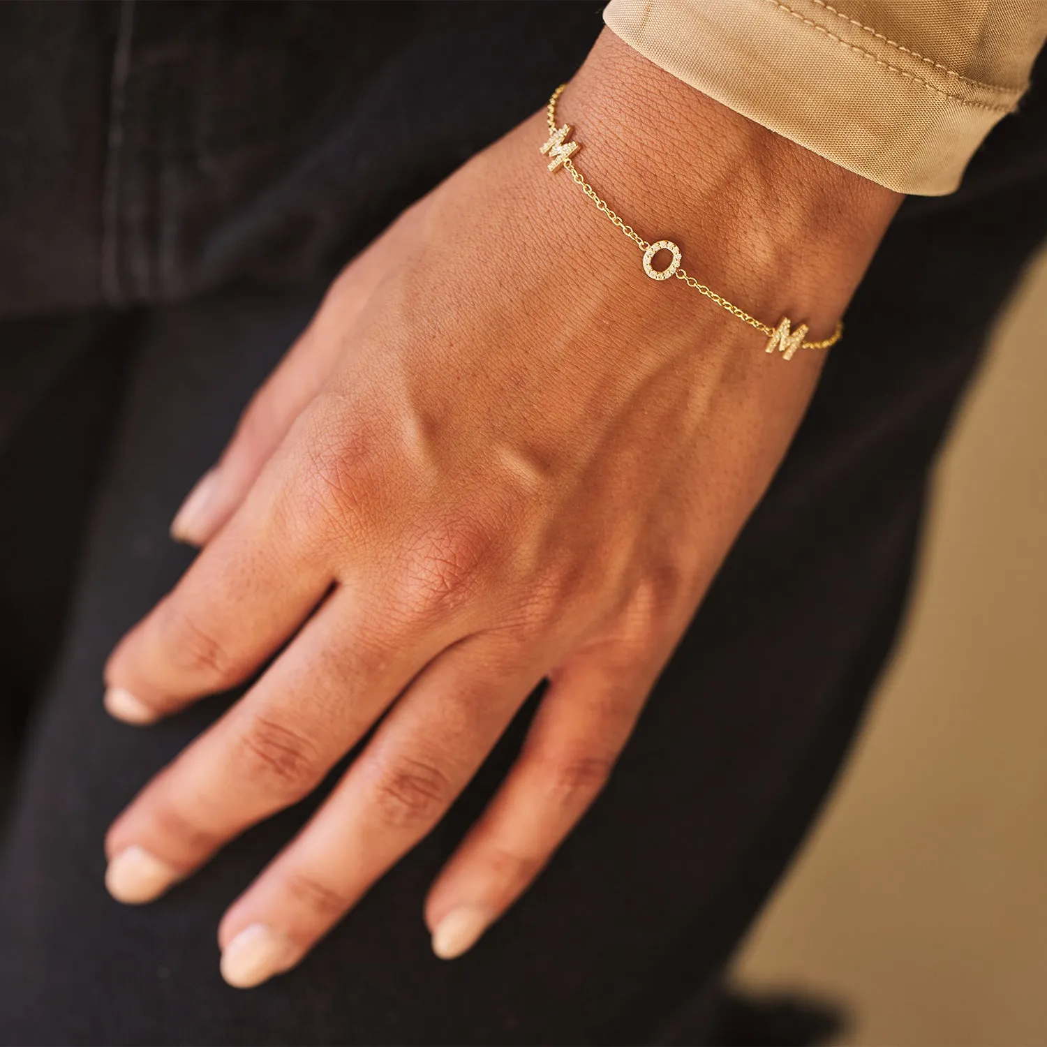 Diamond Spaced MOM Bracelet