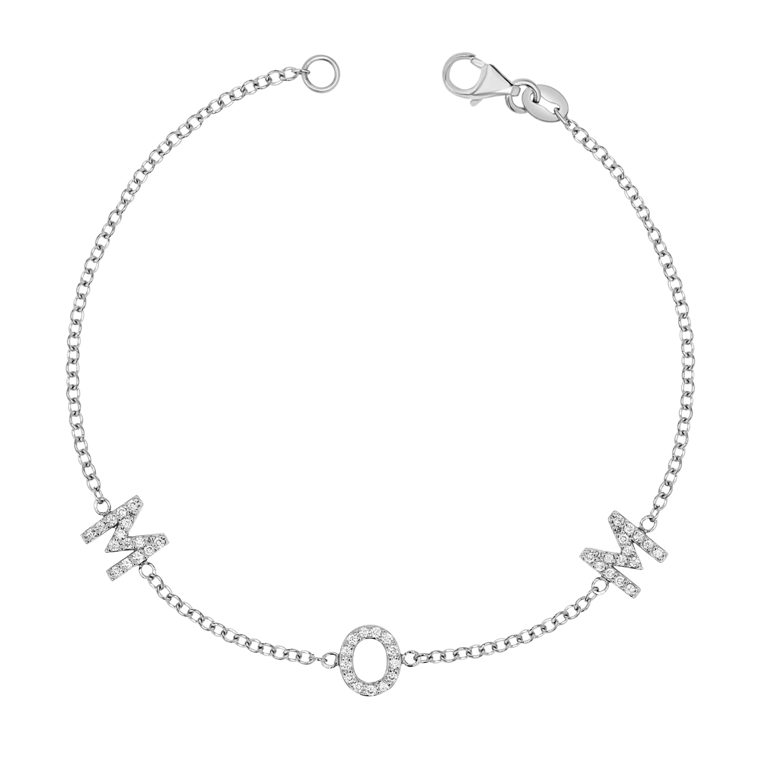 Diamond Spaced MOM Bracelet