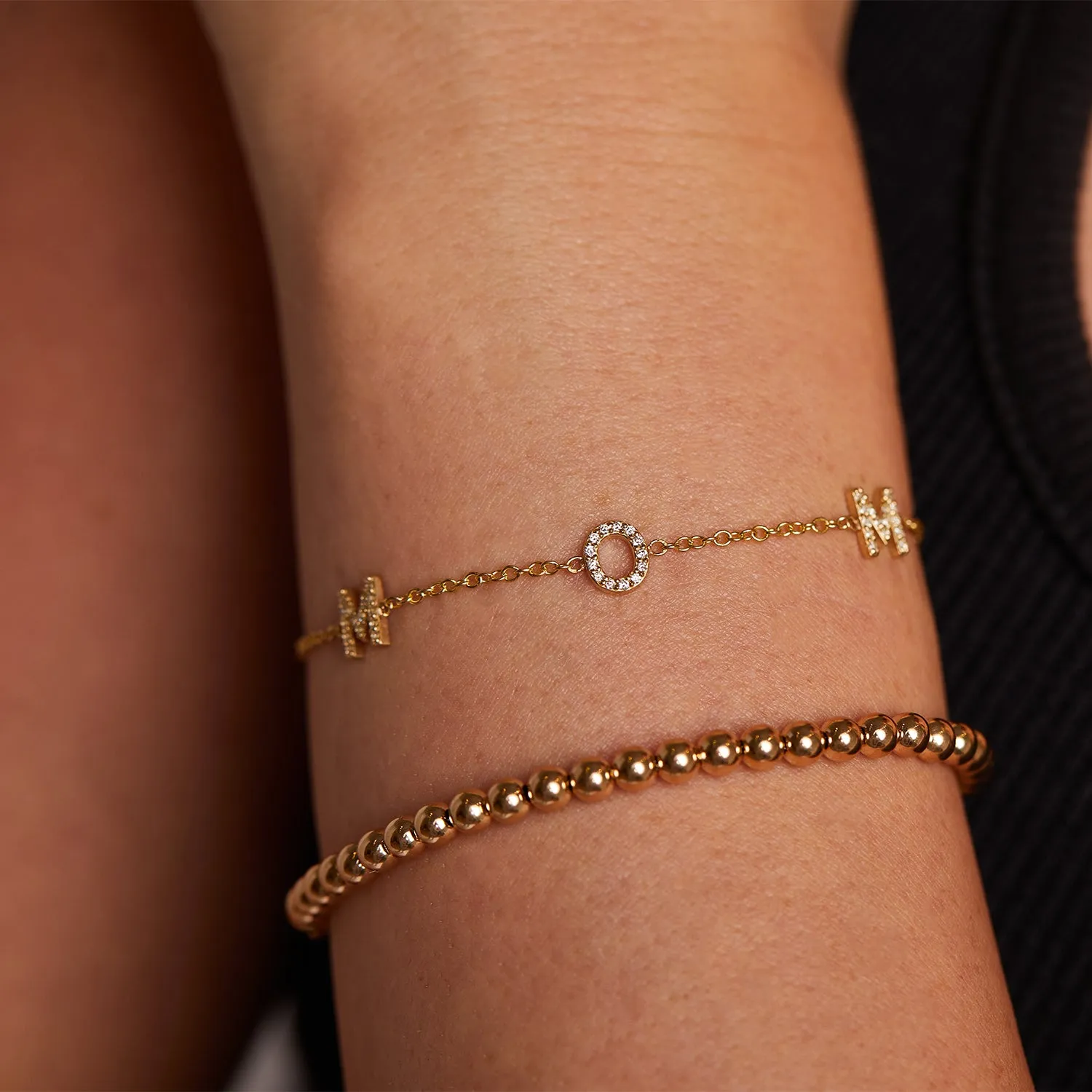 Diamond Spaced MOM Bracelet