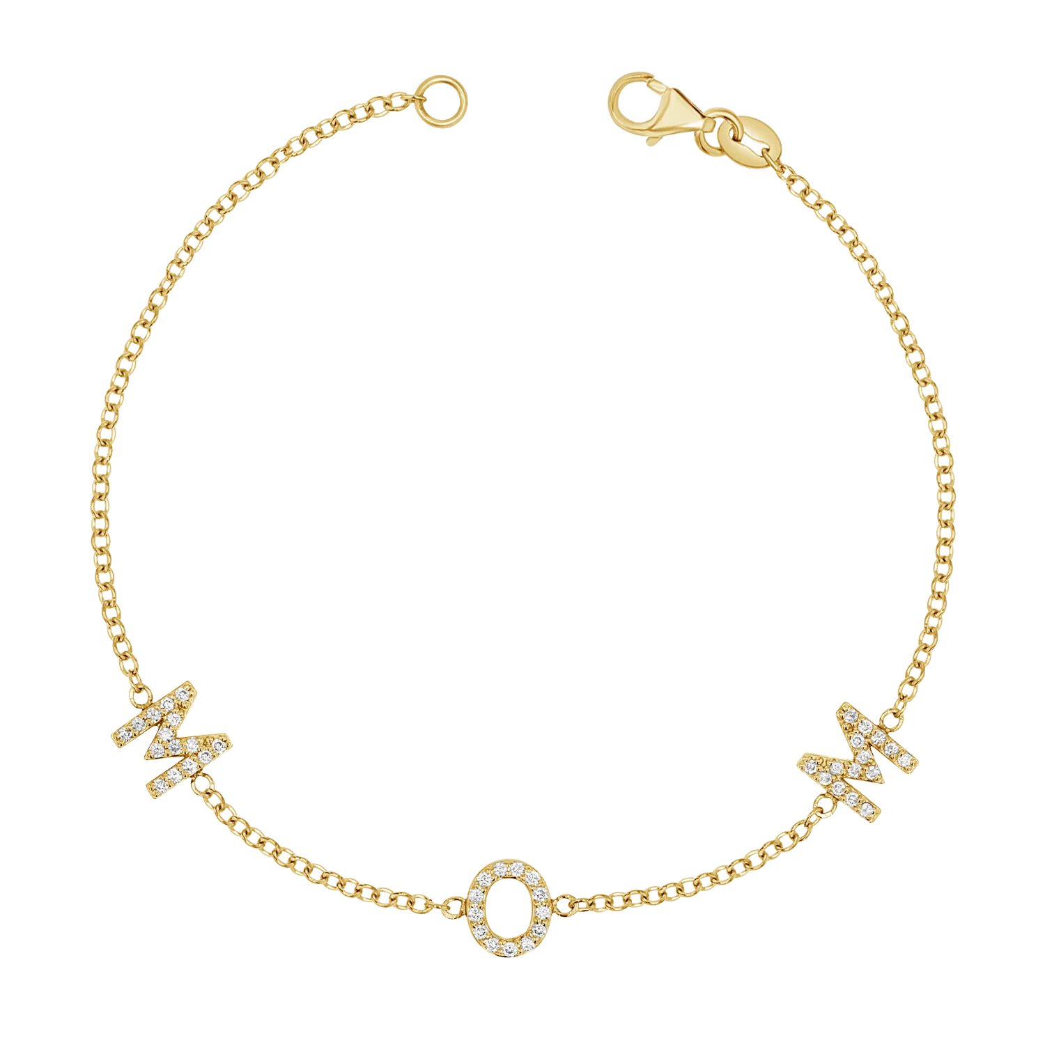 Diamond Spaced MOM Bracelet