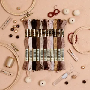 DMC Embroidery Floss, Brown Palette
