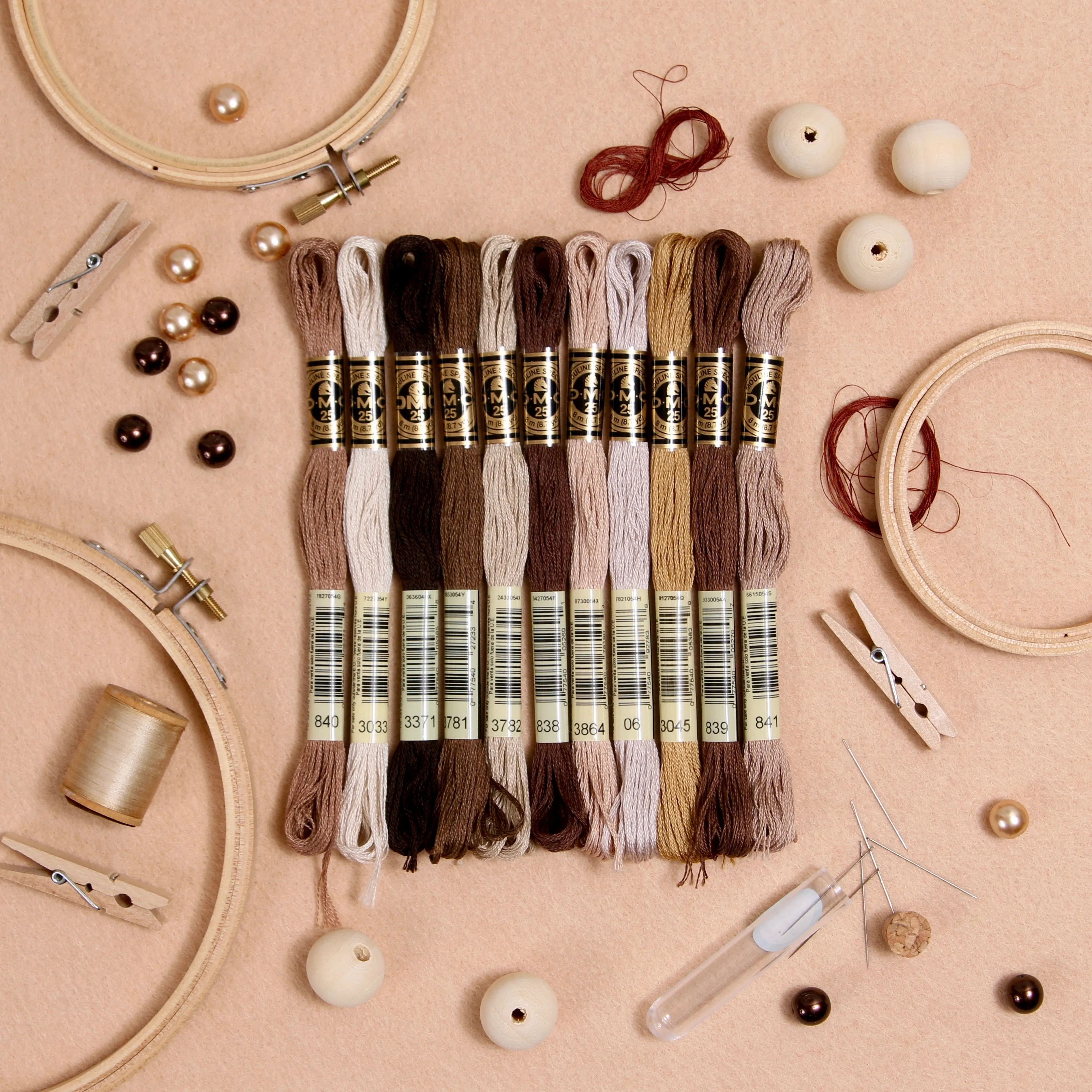 DMC Embroidery Floss, Brown Palette