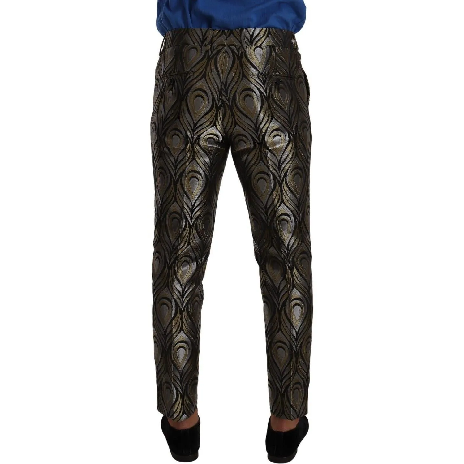 Dolce & Gabbana Elegant Slim Fit Metallic Dress Trousers