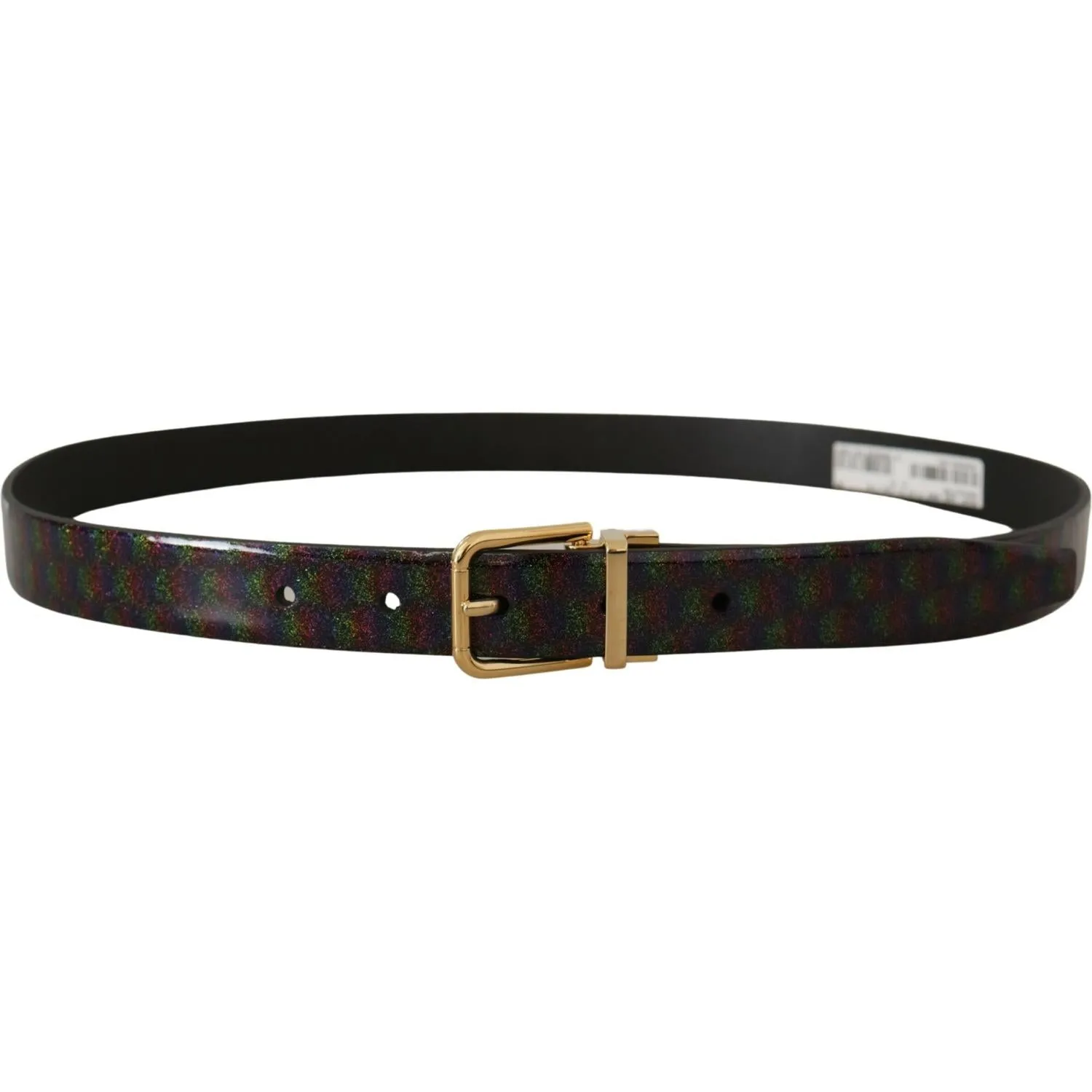 Dolce & Gabbana Elegant Vernice Leather Belt with Silver Buckle