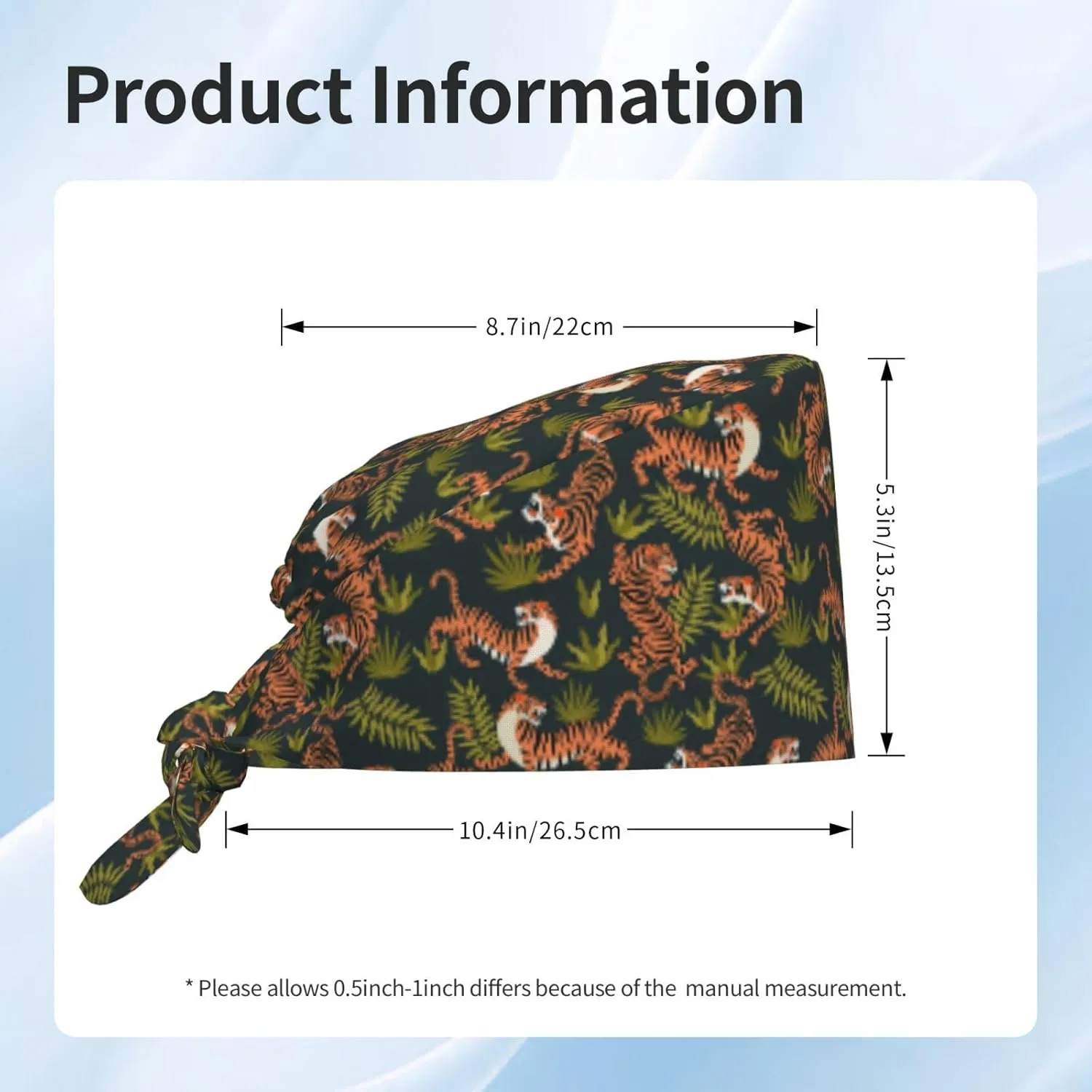 Doodle Beer Oktoberfest Scrub Caps Adjustable Working Cap with Sweatband Elastic Tie Back Hats for Women Men