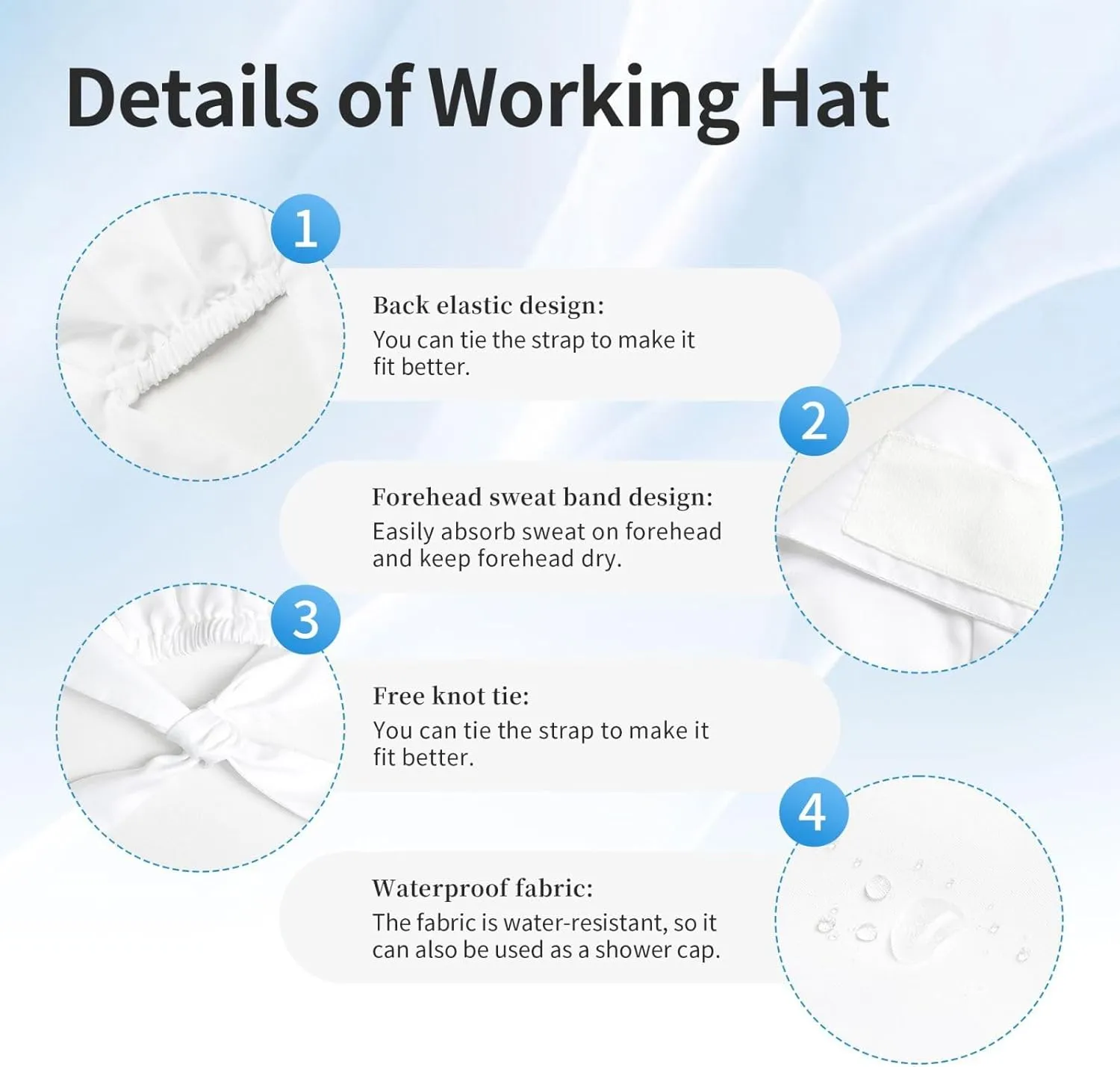 Doodle Beer Oktoberfest Scrub Caps Adjustable Working Cap with Sweatband Elastic Tie Back Hats for Women Men