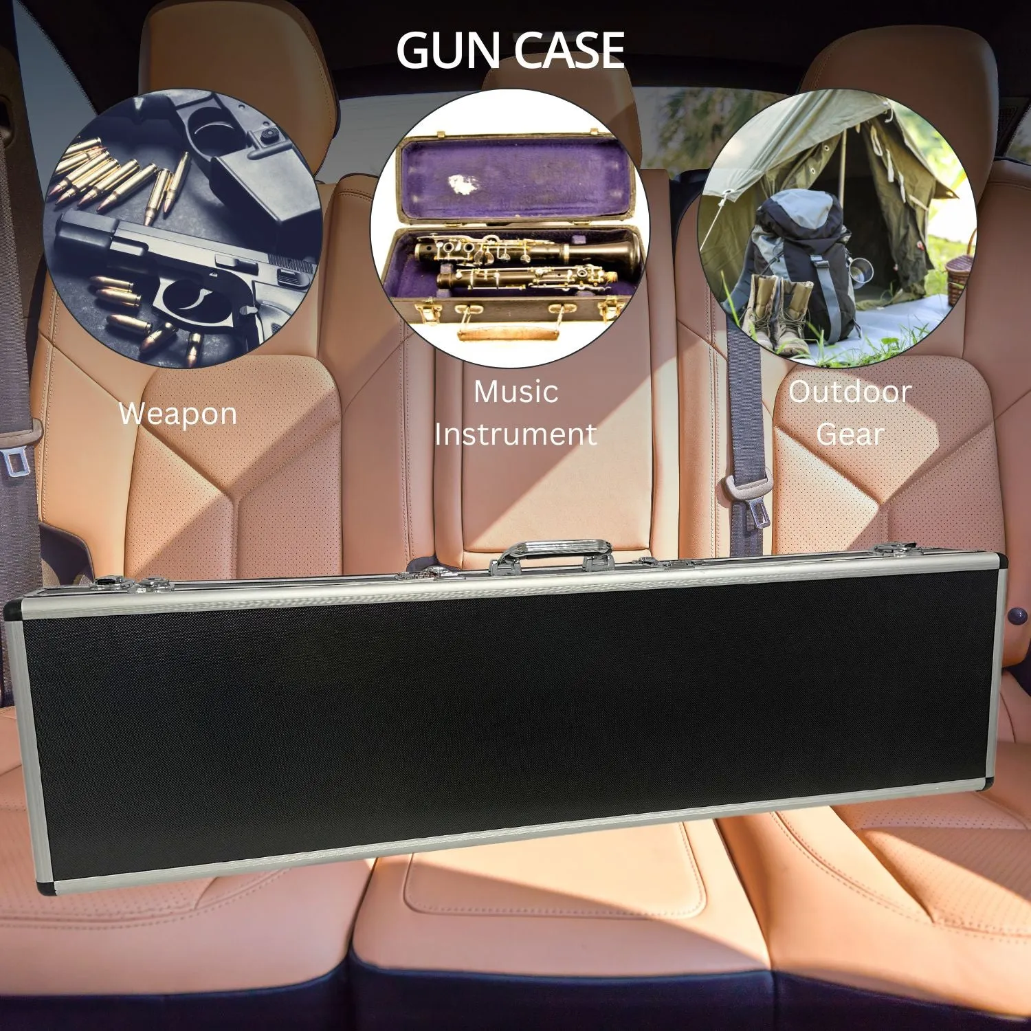 Durable Aluminum Double Sided Gun Case, Lined Interior - GOMINIMO